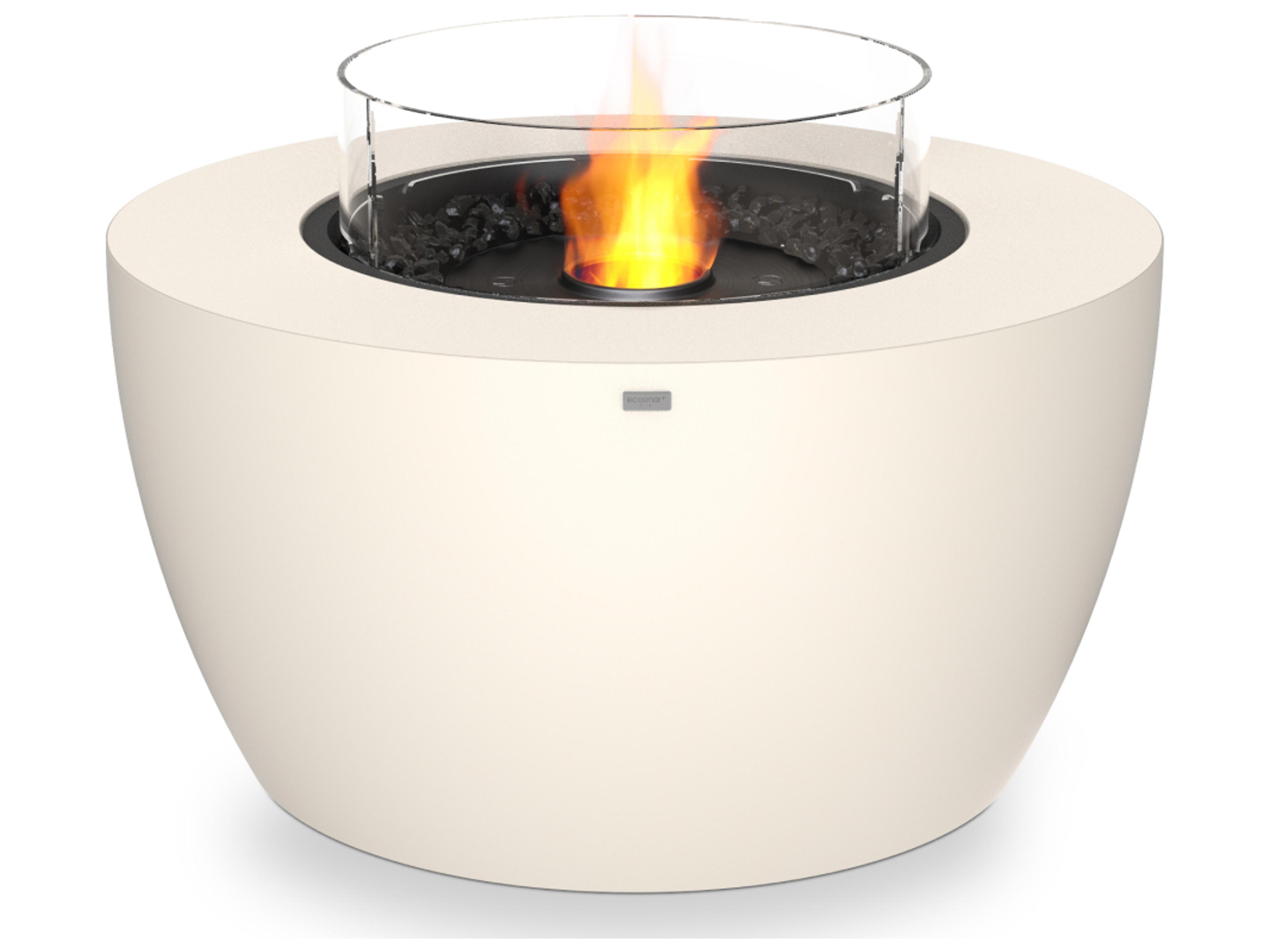EcoSmart Fire Pod Round Fire Pit Bowl with Ethanol Burner Black