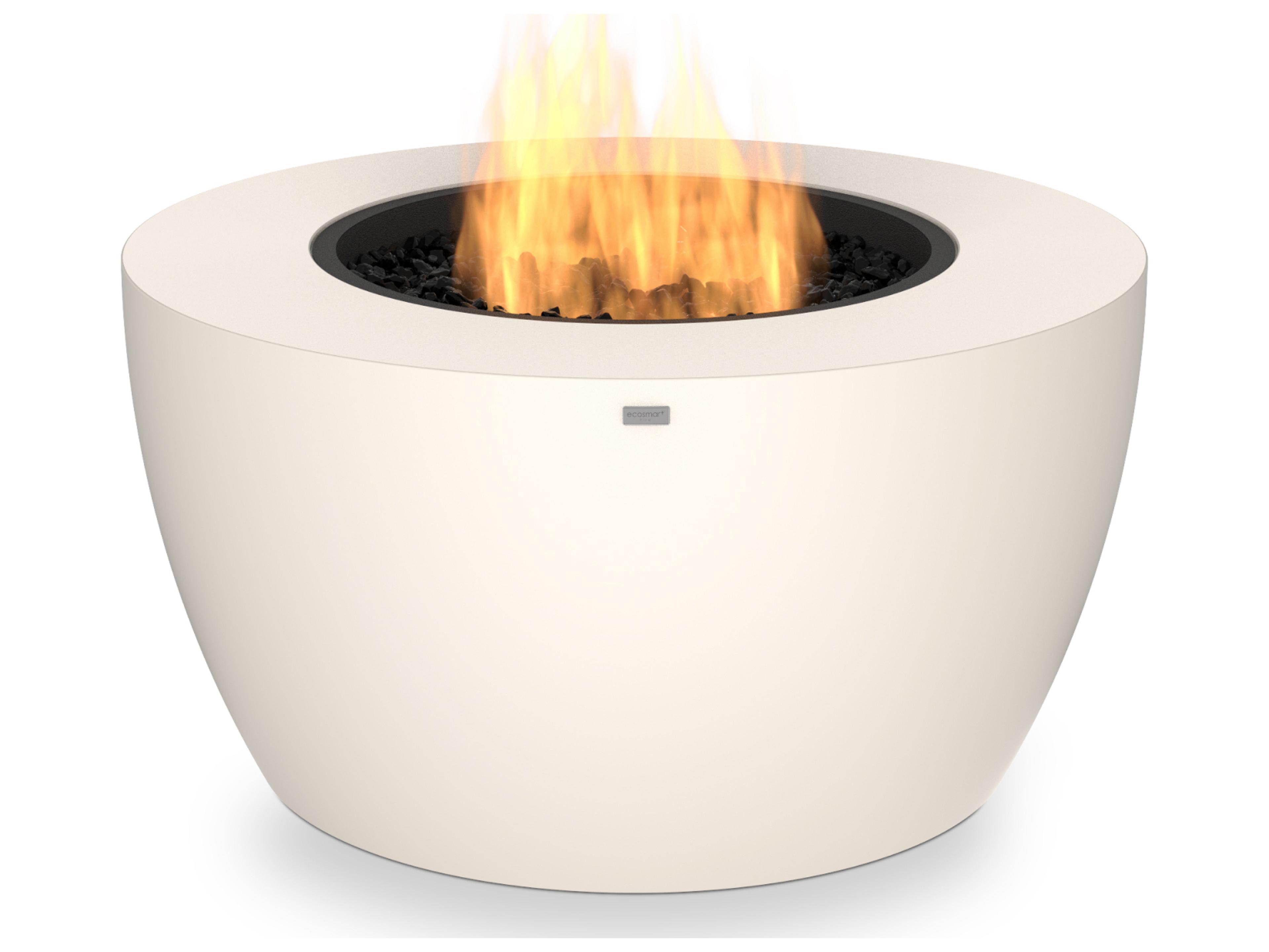 EcoSmart Fire Pod Round Fire Pit Bowl with Gas LP/NG Stainless Steel