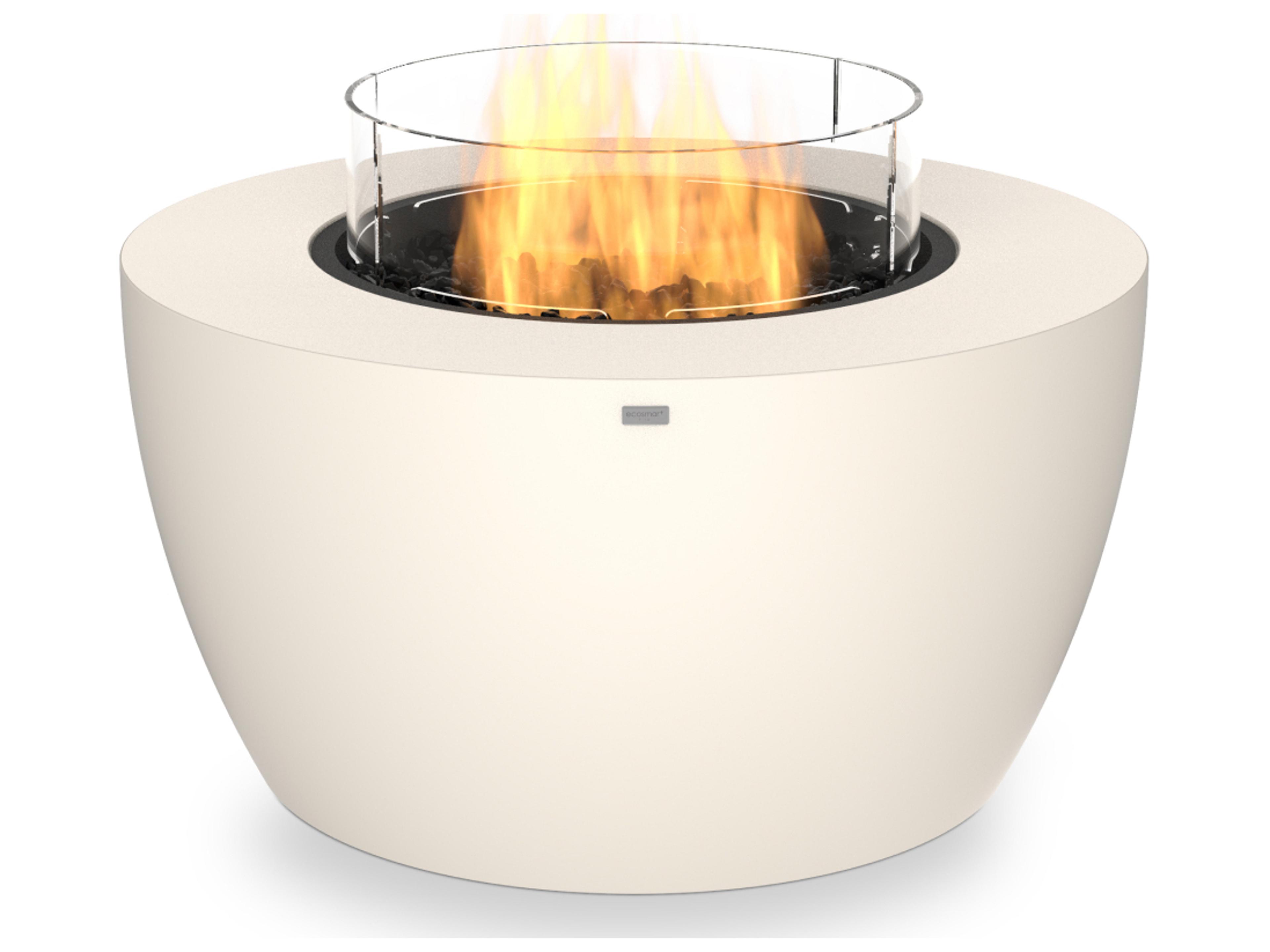 EcoSmart Fire Pod Round Fire Pit Bowl with Gas LP/NG Stainless Steel