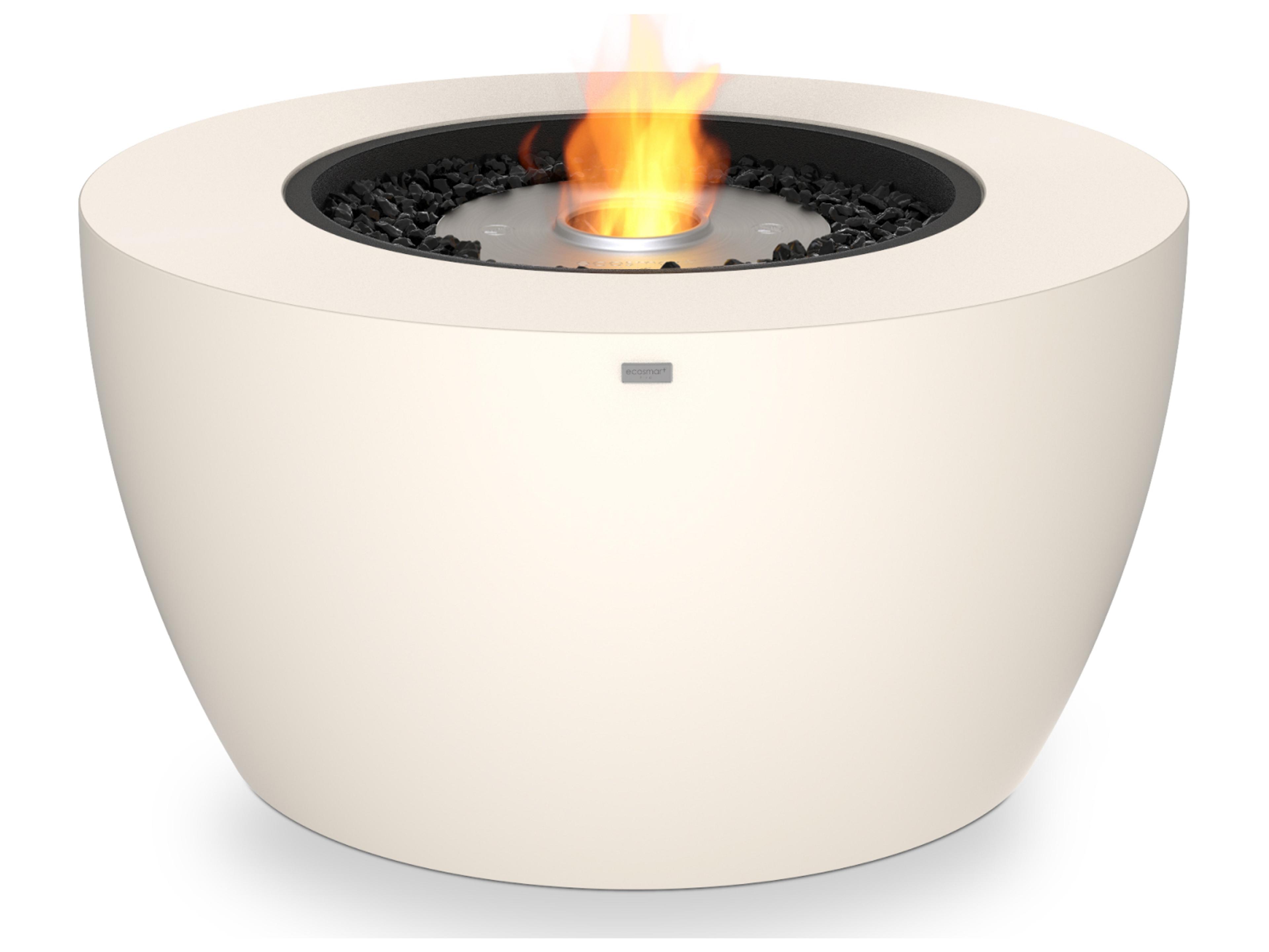 EcoSmart Fire Pod Round Fire Pit Bowl with Gas LP/NG Stainless Steel