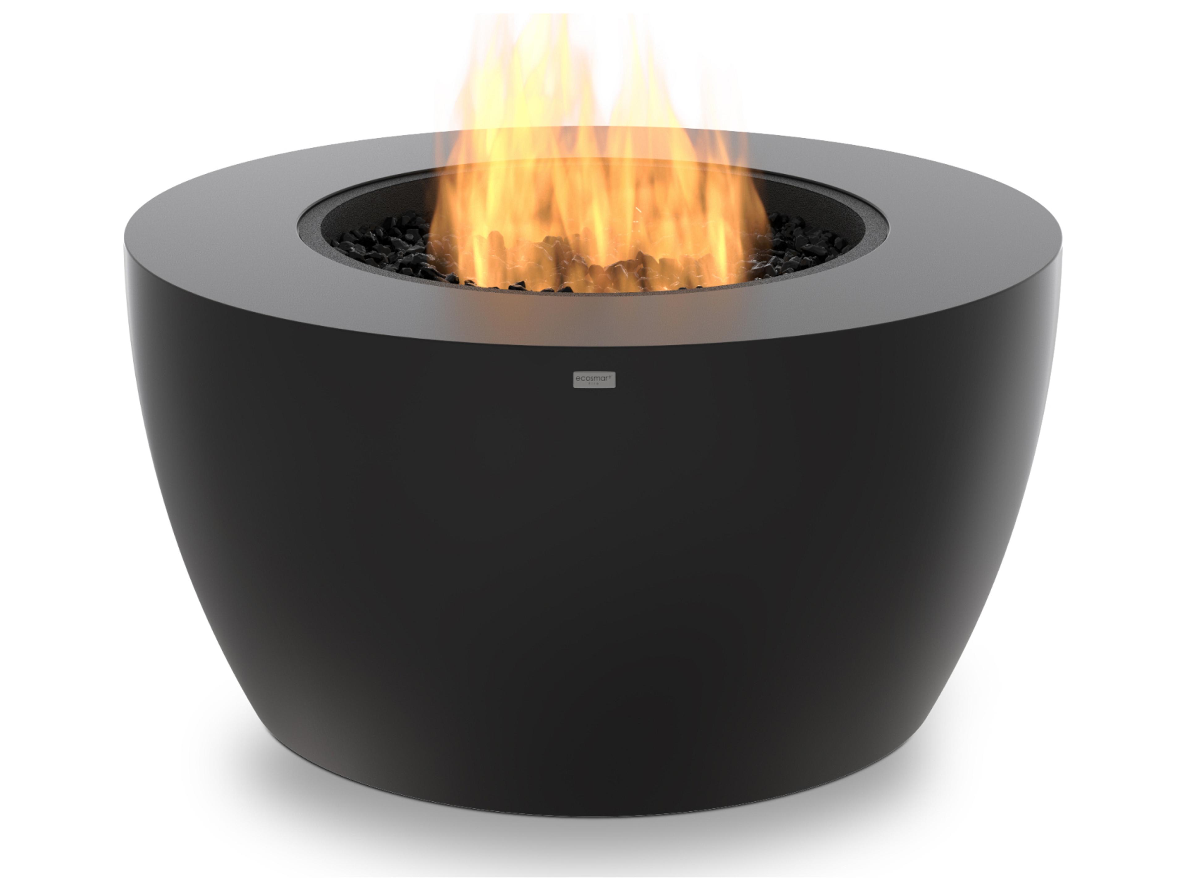 EcoSmart Fire Pod Round Fire Pit Bowl with Ethanol Burner Black