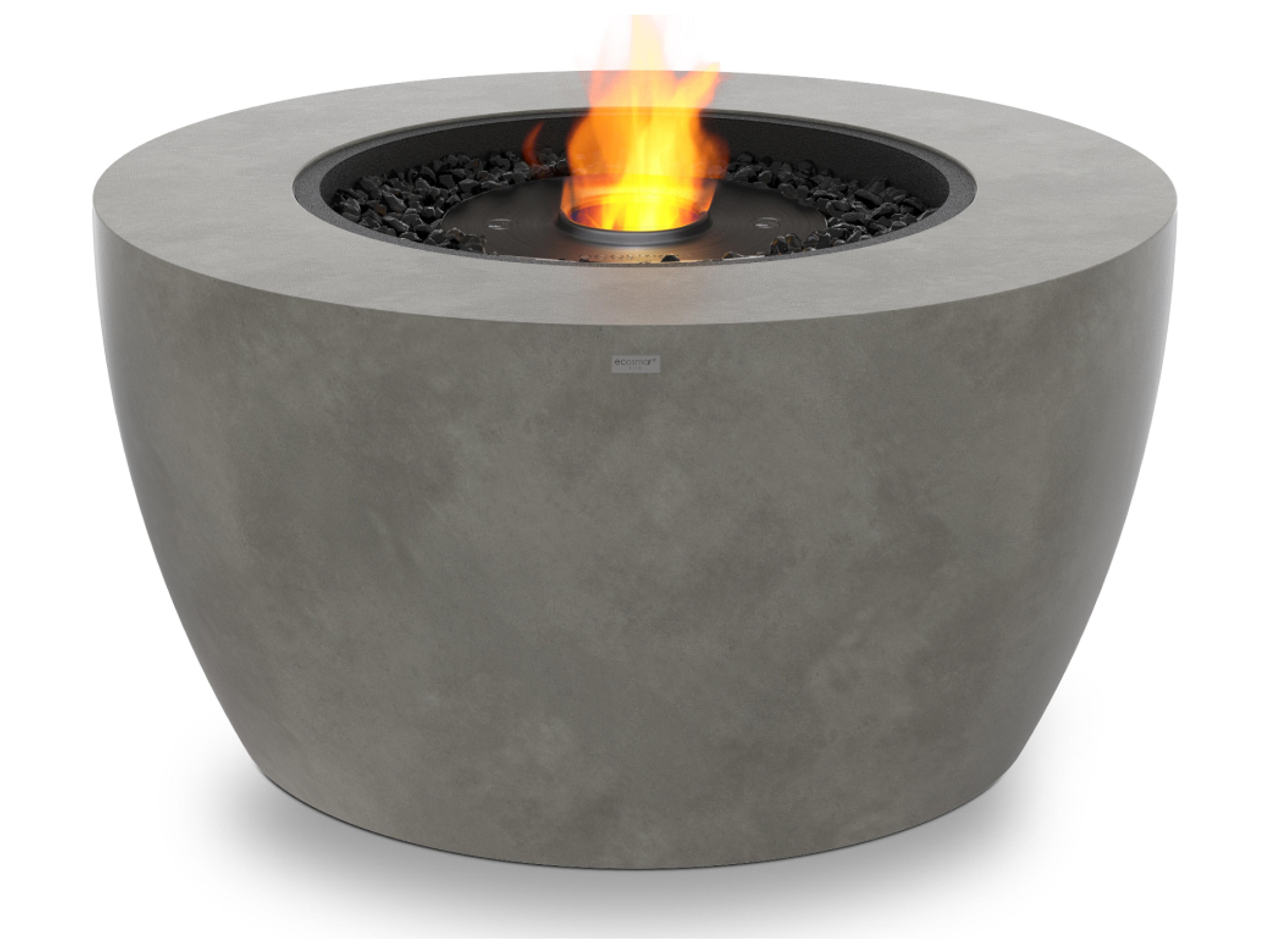 EcoSmart Fire Pod Round Fire Pit Bowl with Ethanol Burner Black