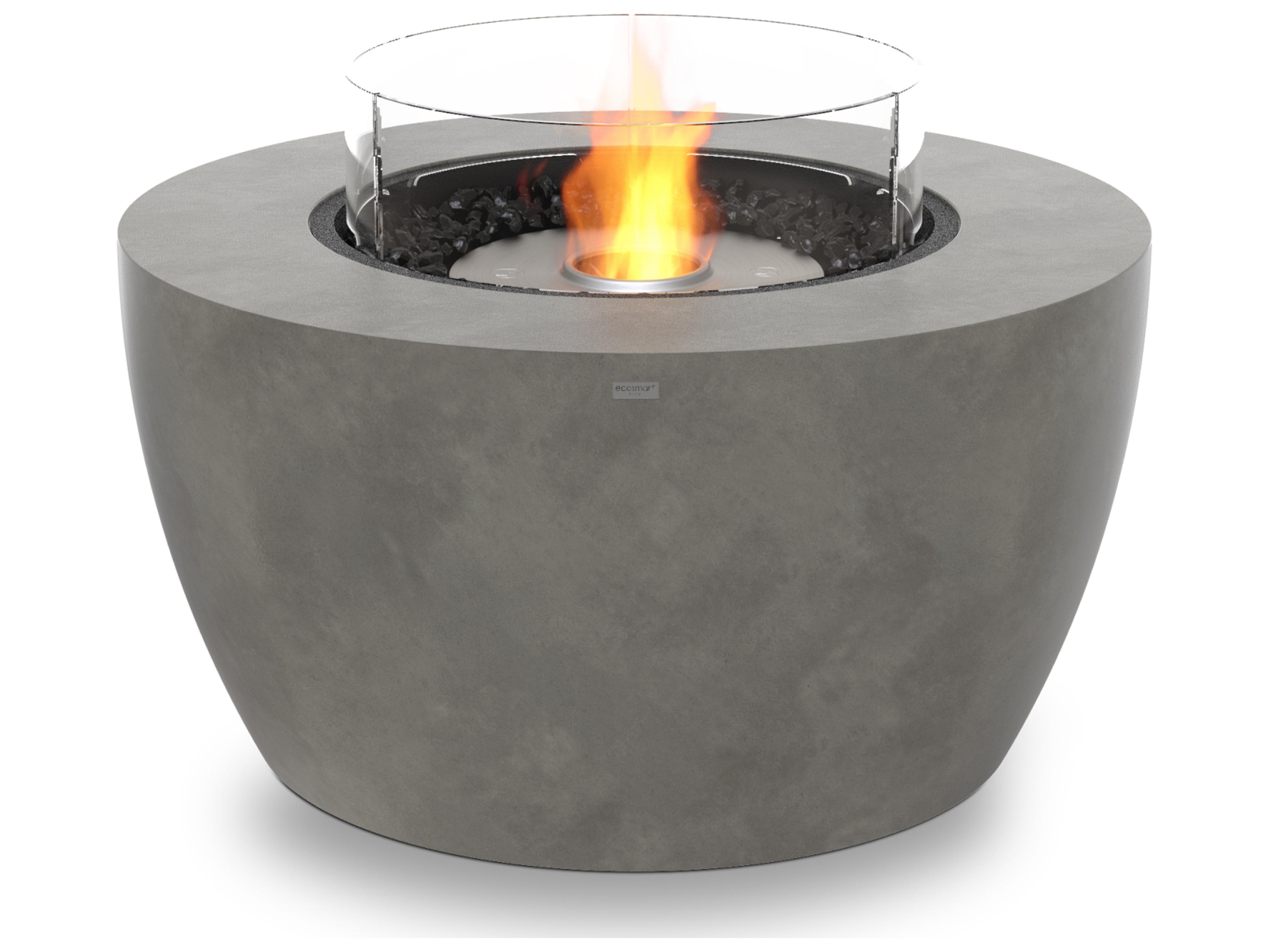 EcoSmart Fire Pod Round Fire Pit Bowl with Ethanol Burner Black