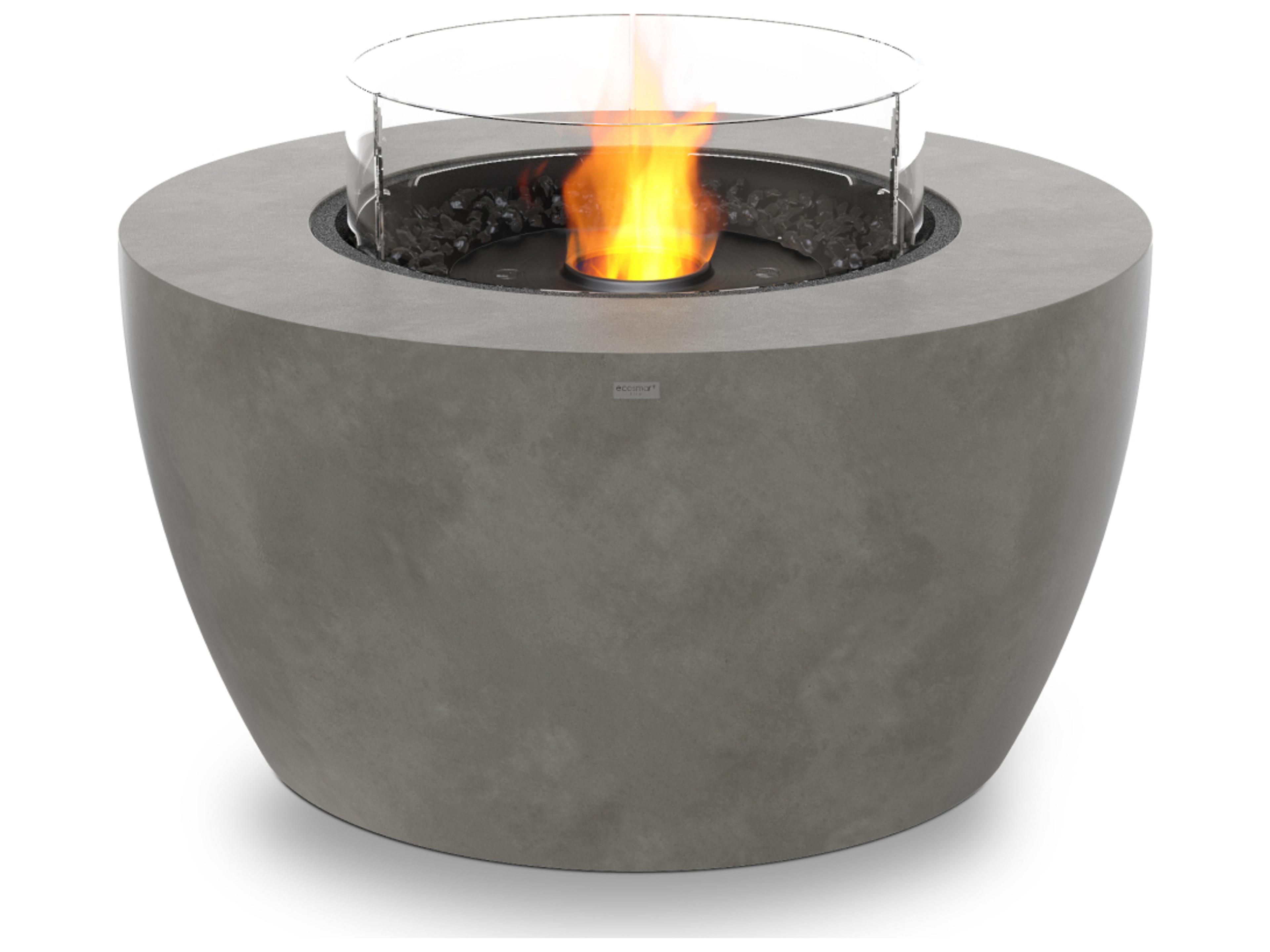 EcoSmart Fire Pod Round Fire Pit Bowl with Ethanol Burner Black