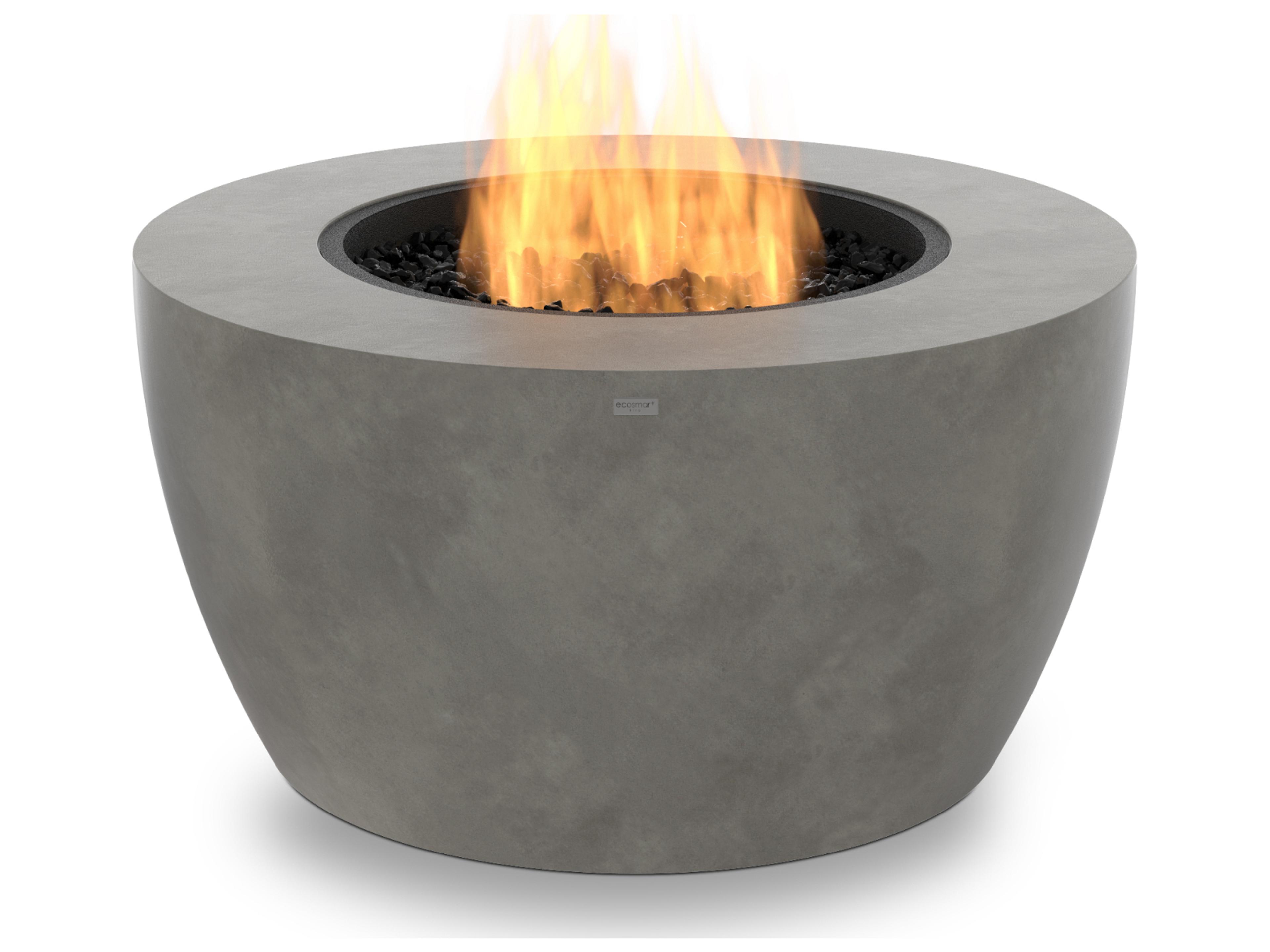 EcoSmart Fire Pod Round Fire Pit Bowl with Gas LP/NG Stainless Steel