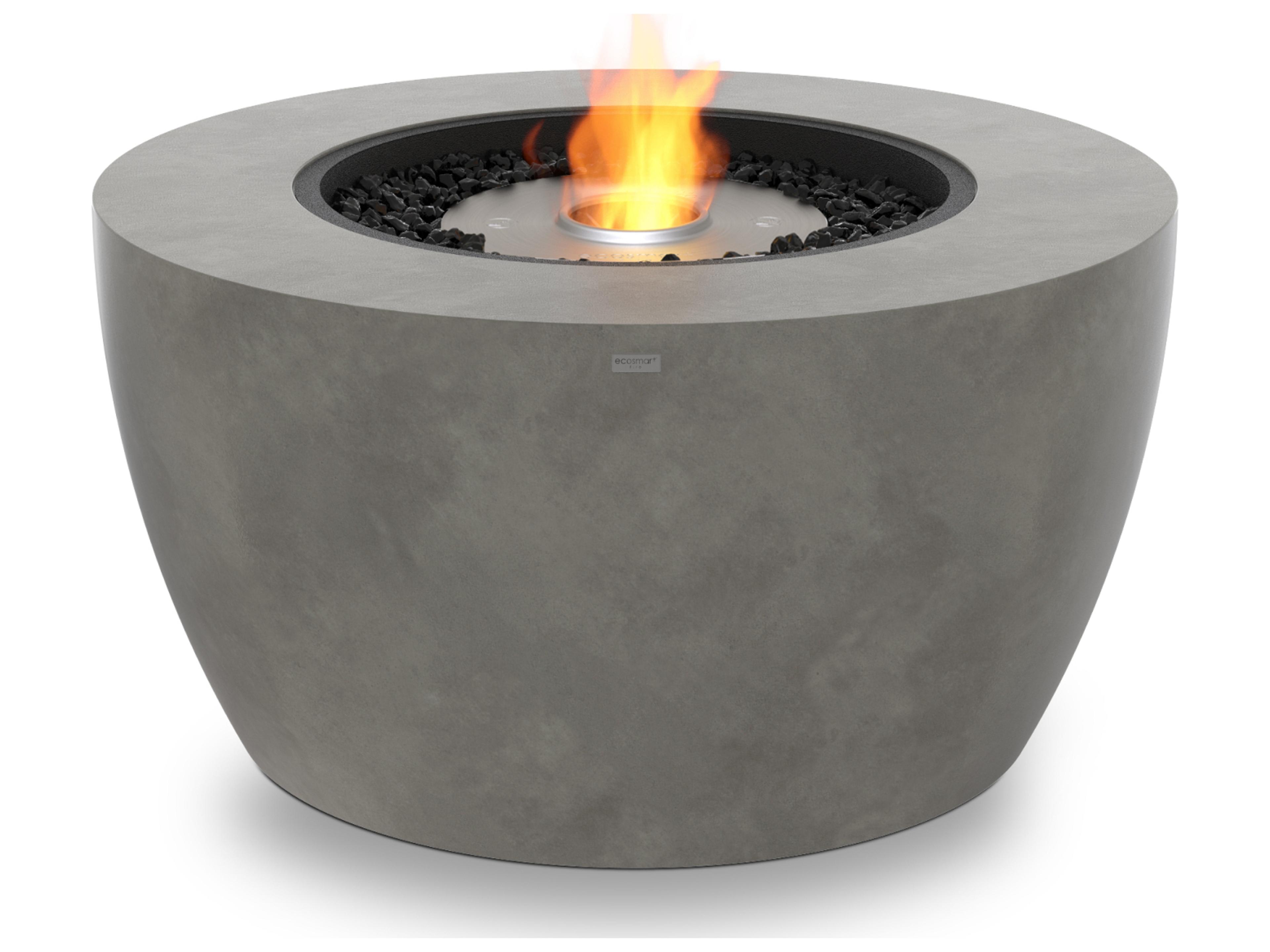 EcoSmart Fire Pod Round Fire Pit Bowl with Gas LP/NG Stainless Steel