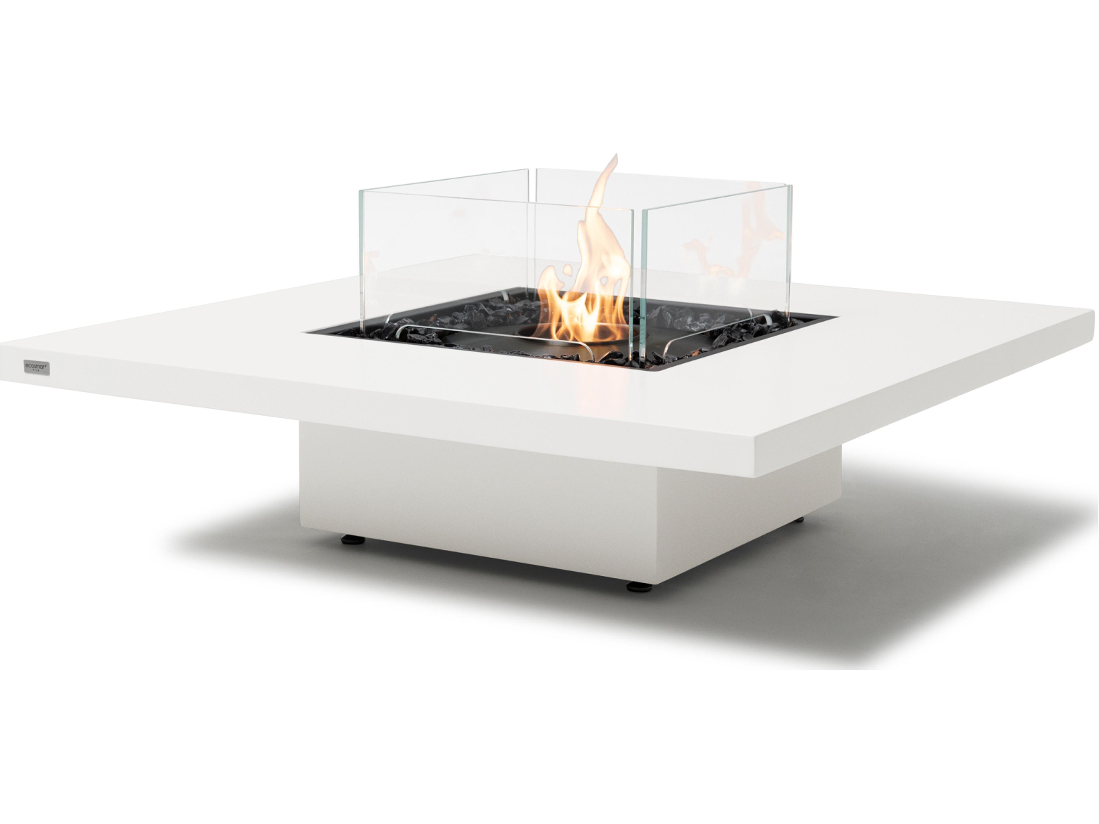 EcoSmart Fire Vertigo Square Outdoor Patio Fire Pit Table with Ethanol Burner Stainless Steel