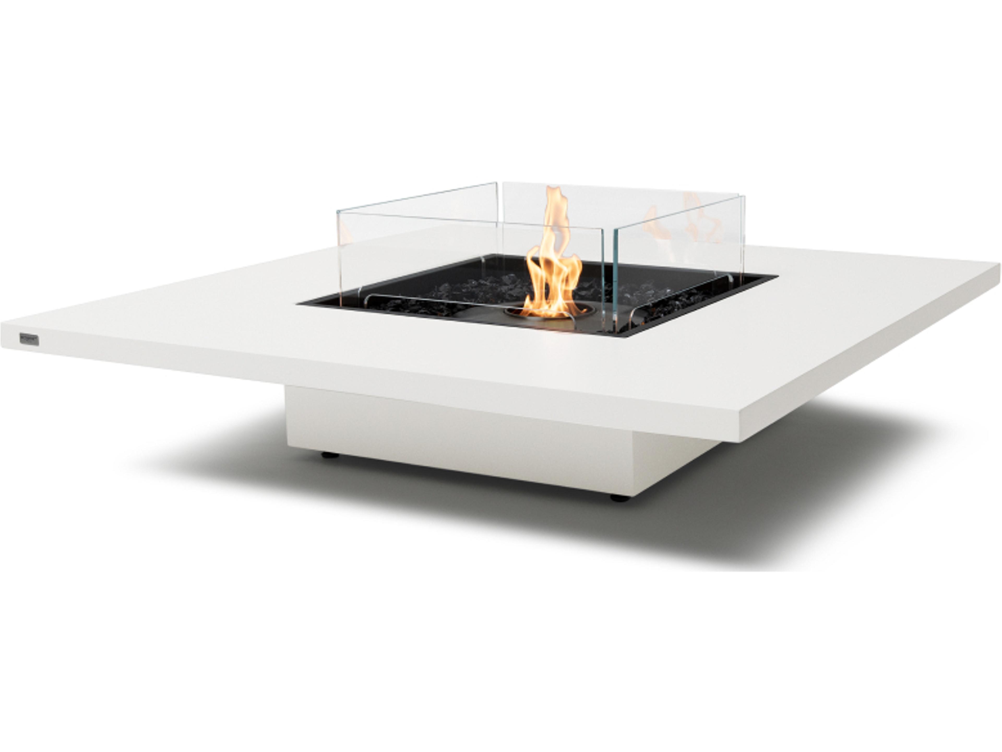 EcoSmart Fire Vertigo Square Patio Fire Pit Table with Ethanol Burner Black