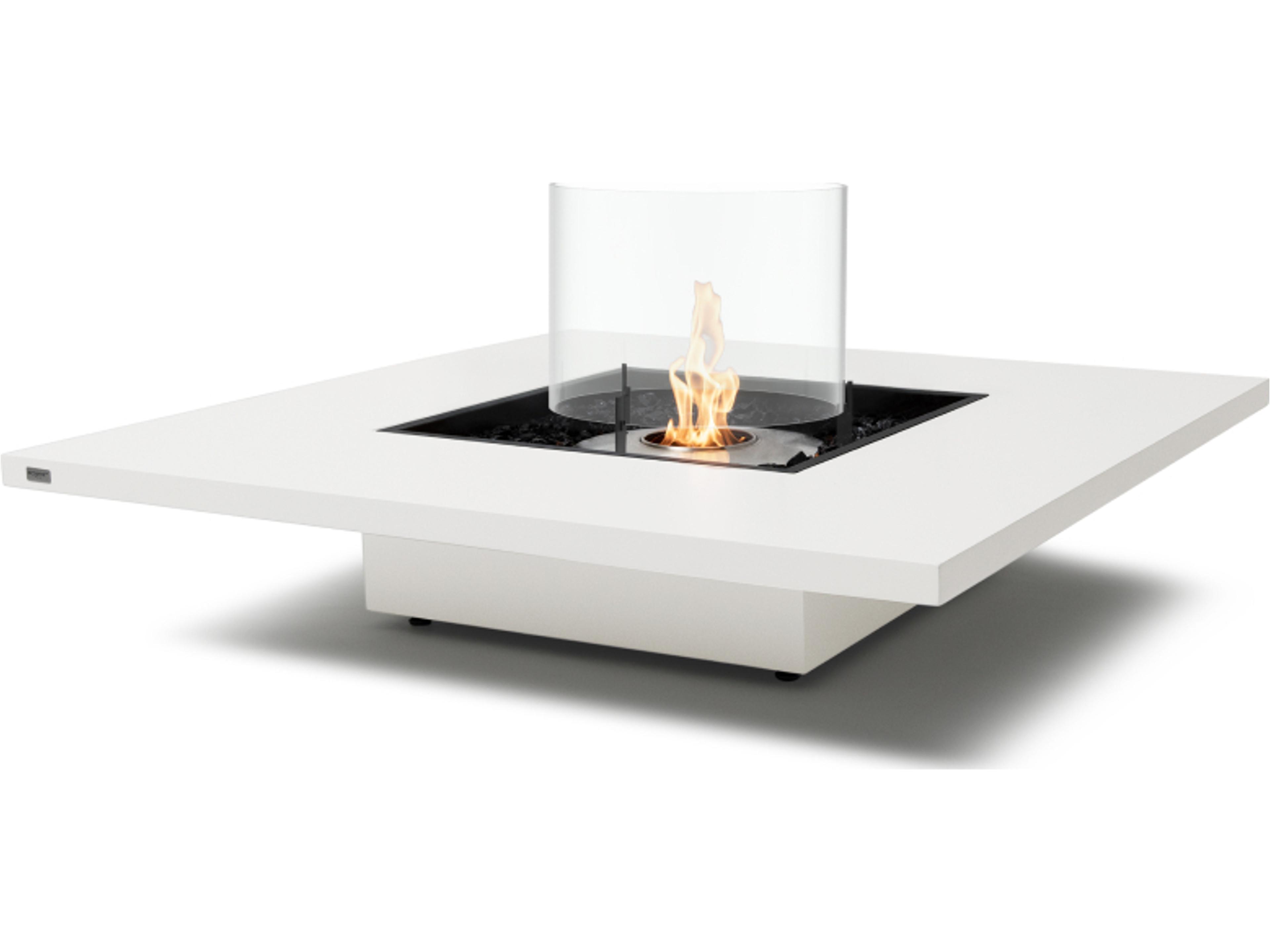 EcoSmart Fire Vertigo Square Patio Fire Pit Table with Ethanol Burner Black