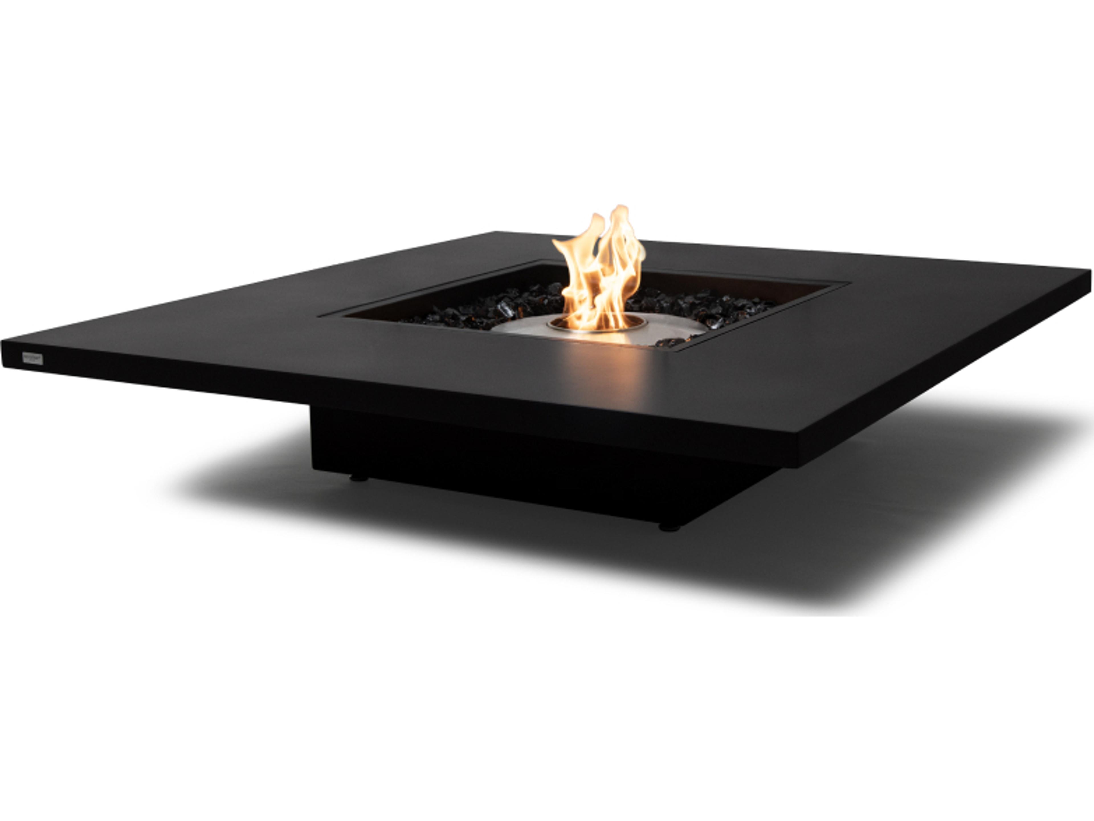 EcoSmart Fire Vertigo Square Outdoor Patio Fire Pit Table with Ethanol Burner Stainless Steel