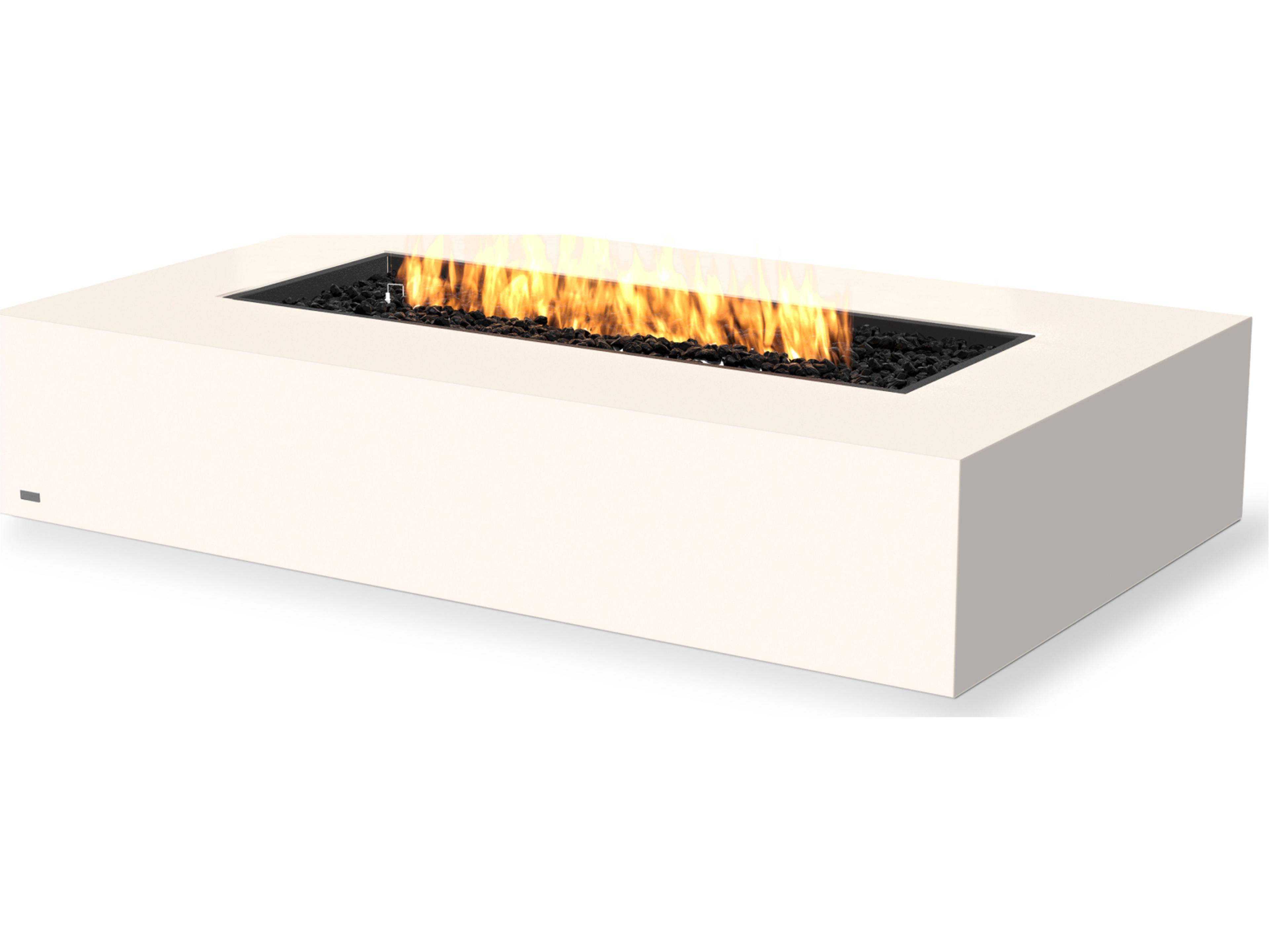EcoSmart Fire Wharf Rectangular Outdoor Patio Fire Pit Table with Ethanol Black