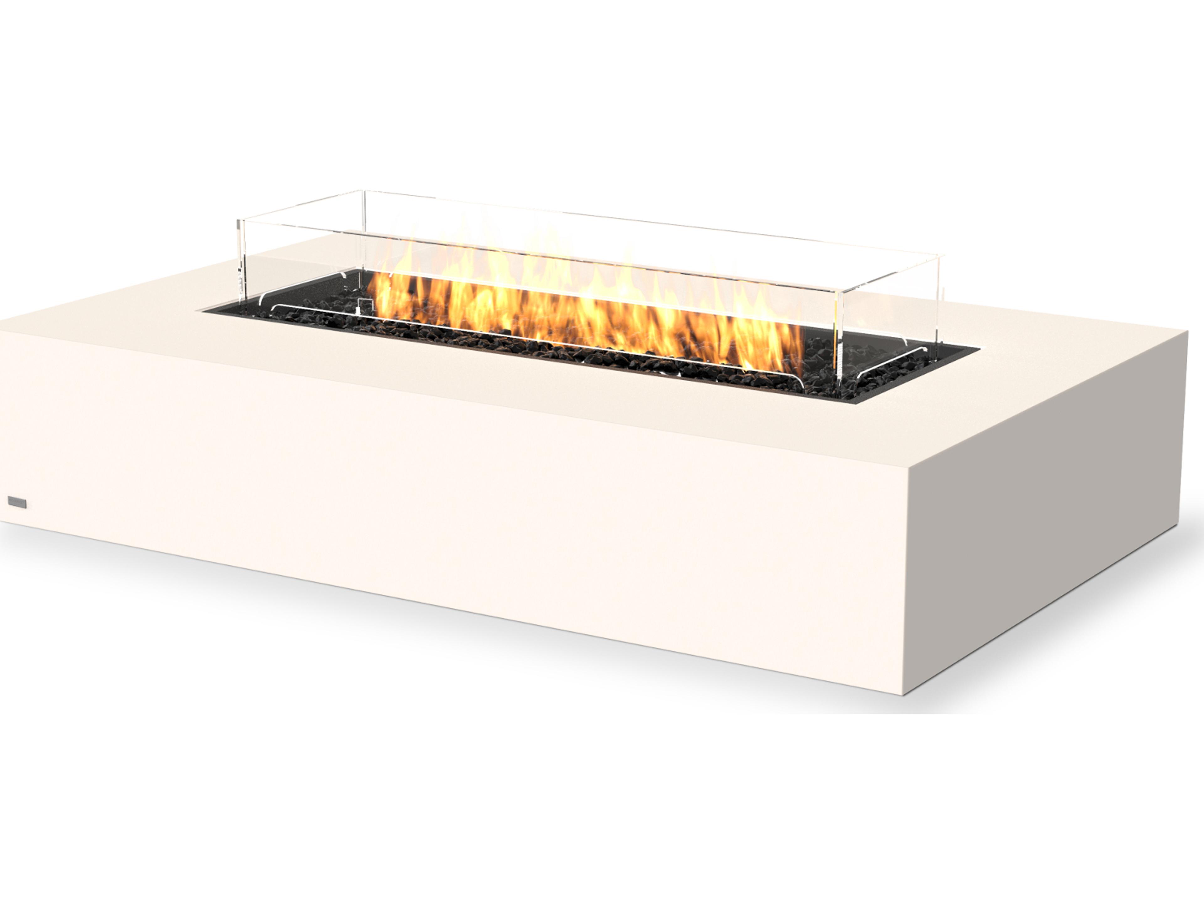 EcoSmart Fire Wharf Rectangular Outdoor Patio Fire Pit Table with Ethanol Black