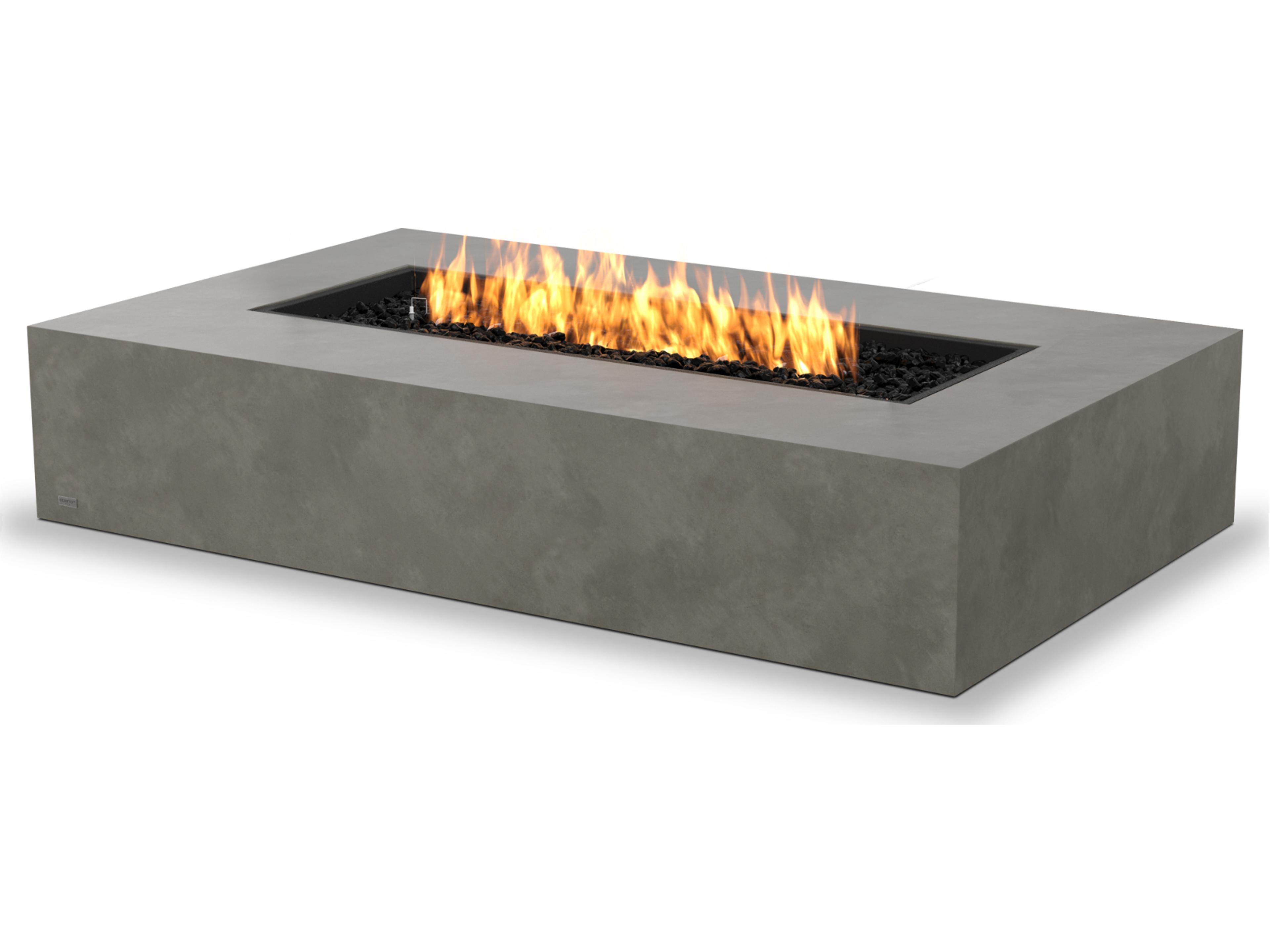 EcoSmart Fire Wharf Rectangular Outdoor Fire Pit Table with Ethanol Black