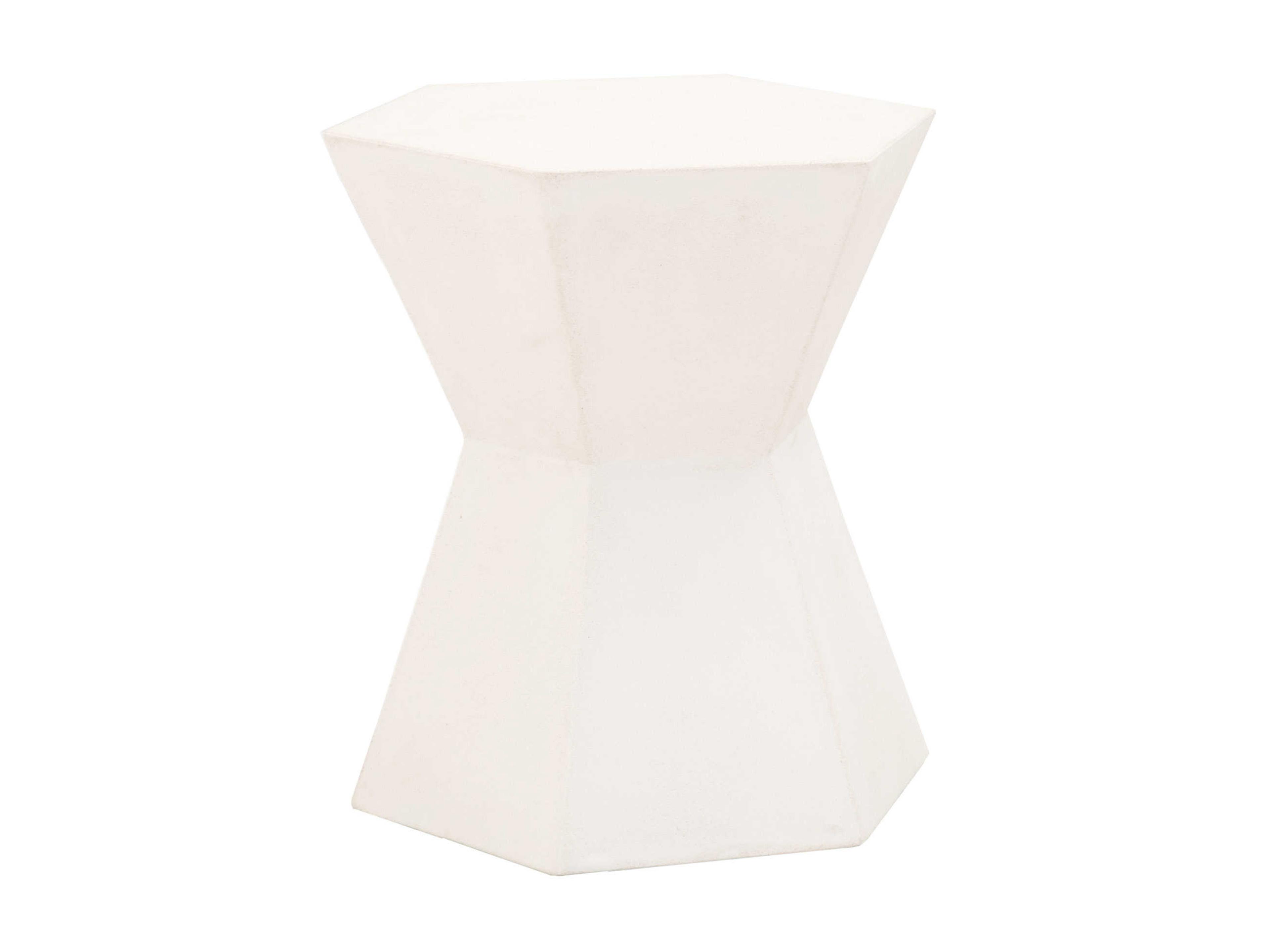 Luxecor Respite Outdoor Ivory Concrete Hexagon End Table