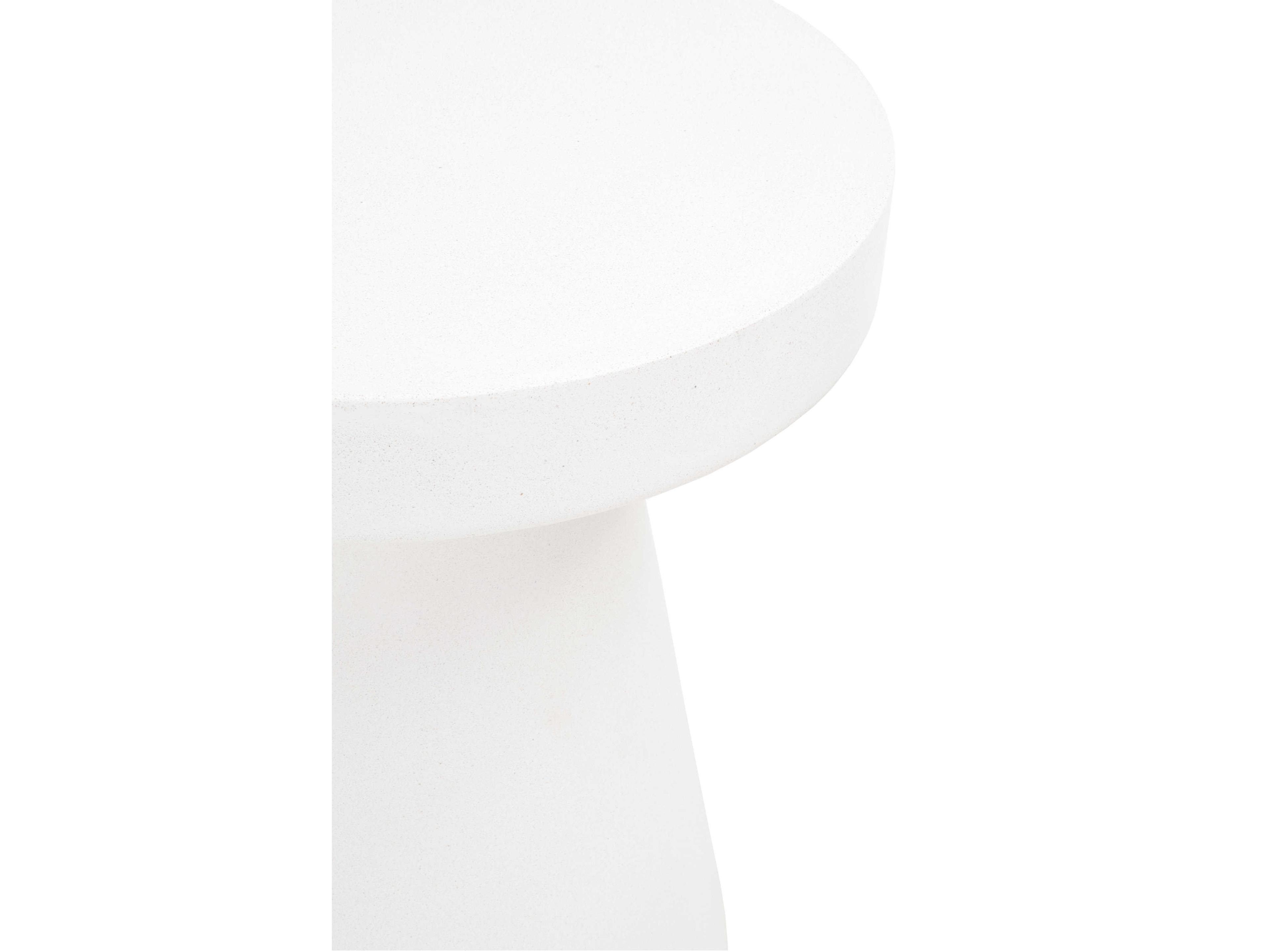 Luxecor Respite Outdoor Ivory Concrete Round End Table