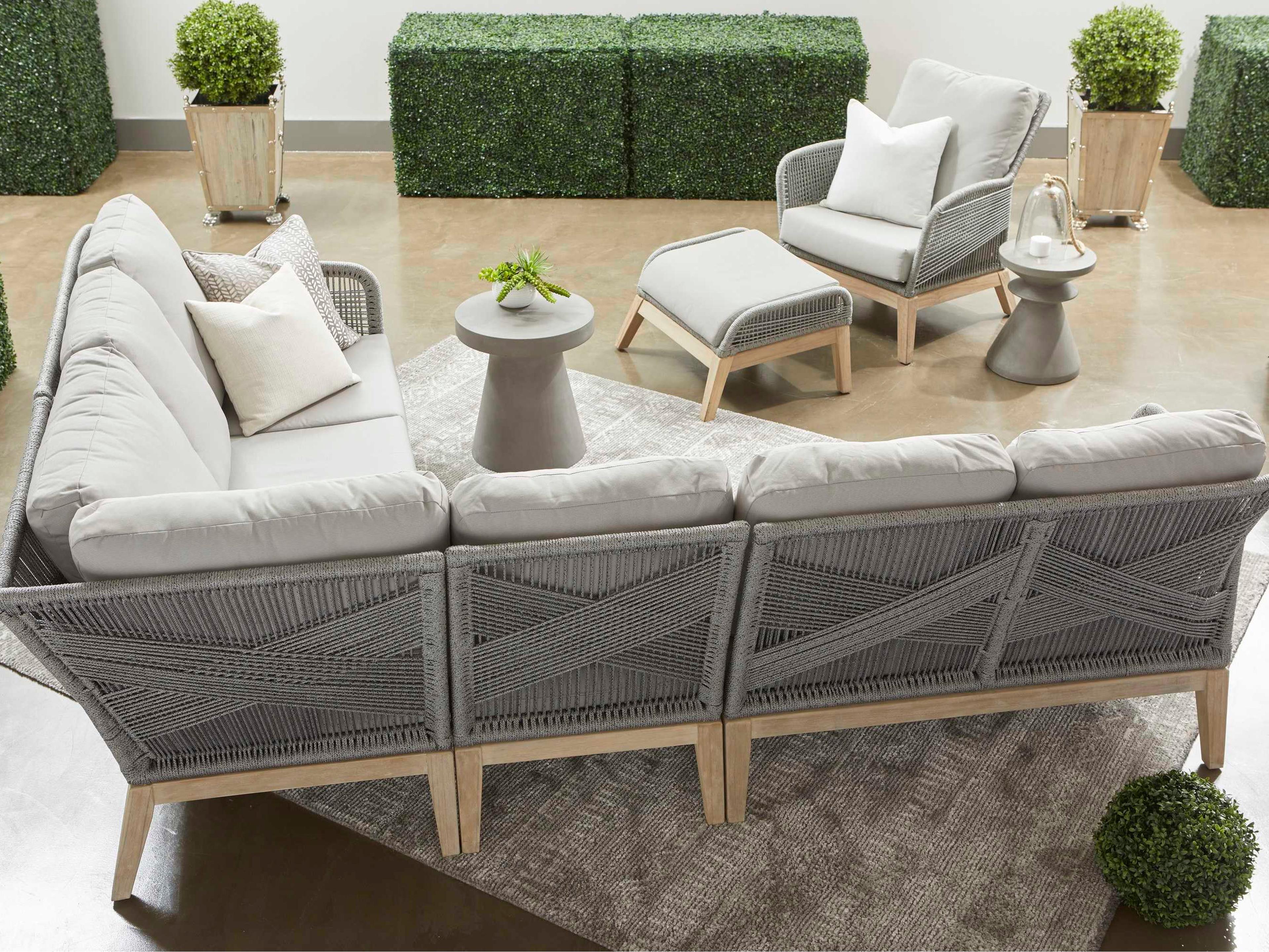 Essentials for Living Outdoor District Slate Grey Concrete Round End Table