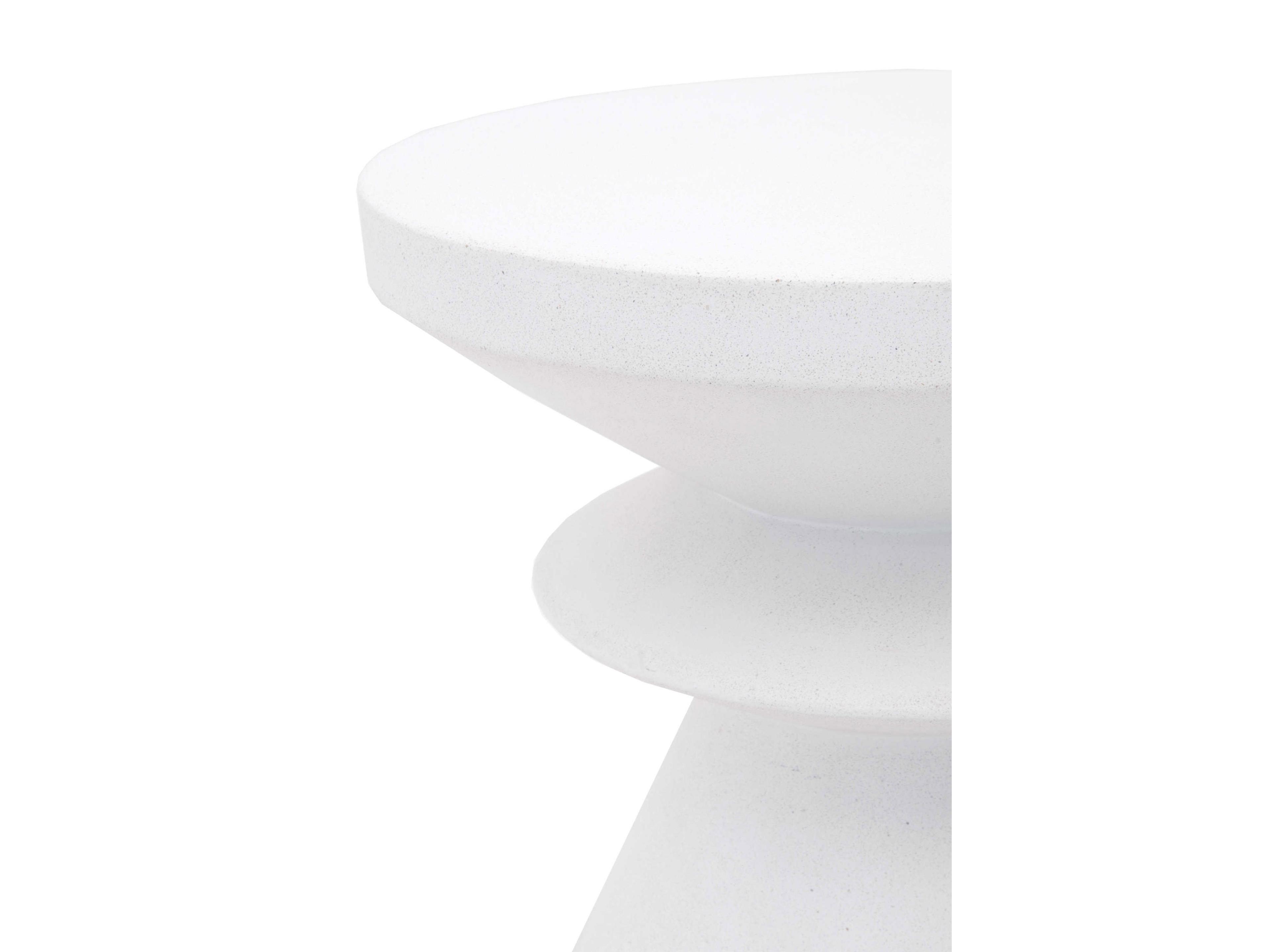 Luxecor Respite Outdoor Ivory Concrete Round End Table