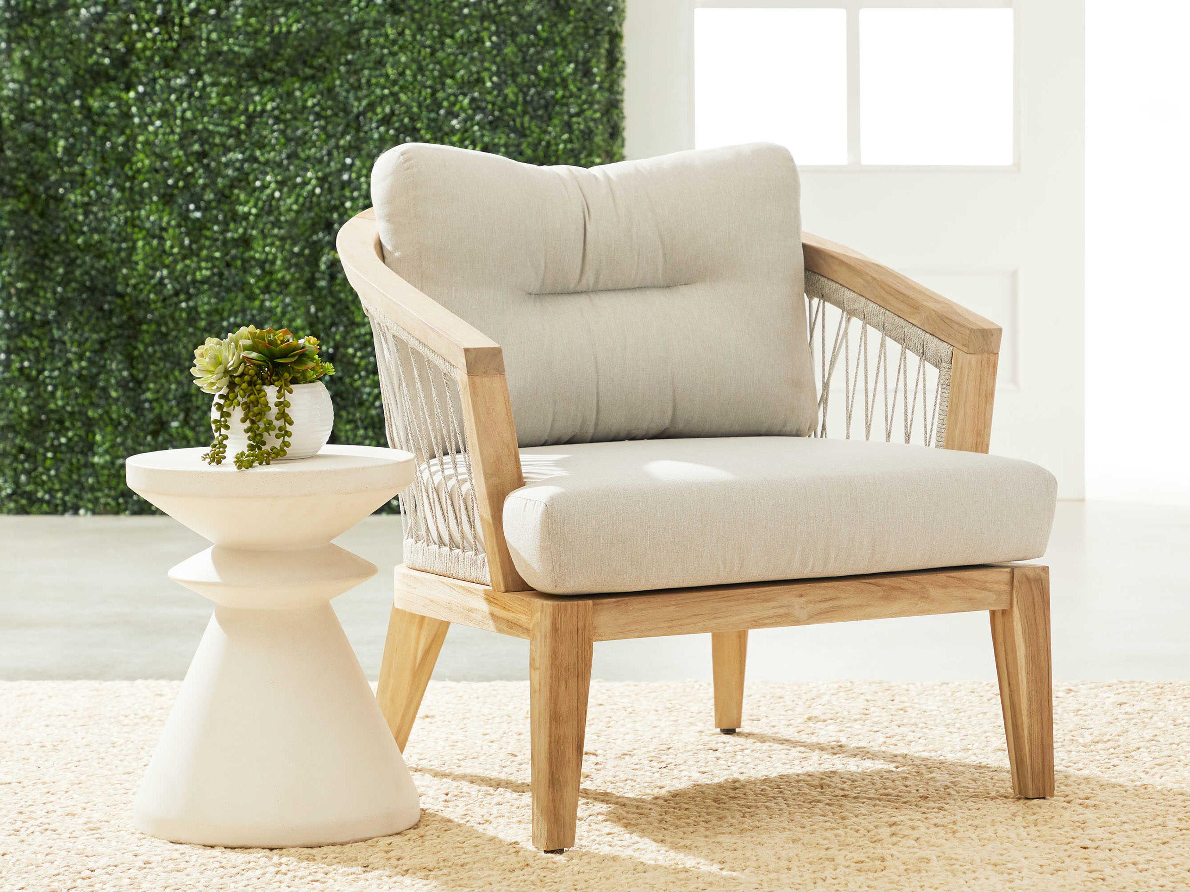 Luxecor Respite Outdoor Ivory Concrete Round End Table