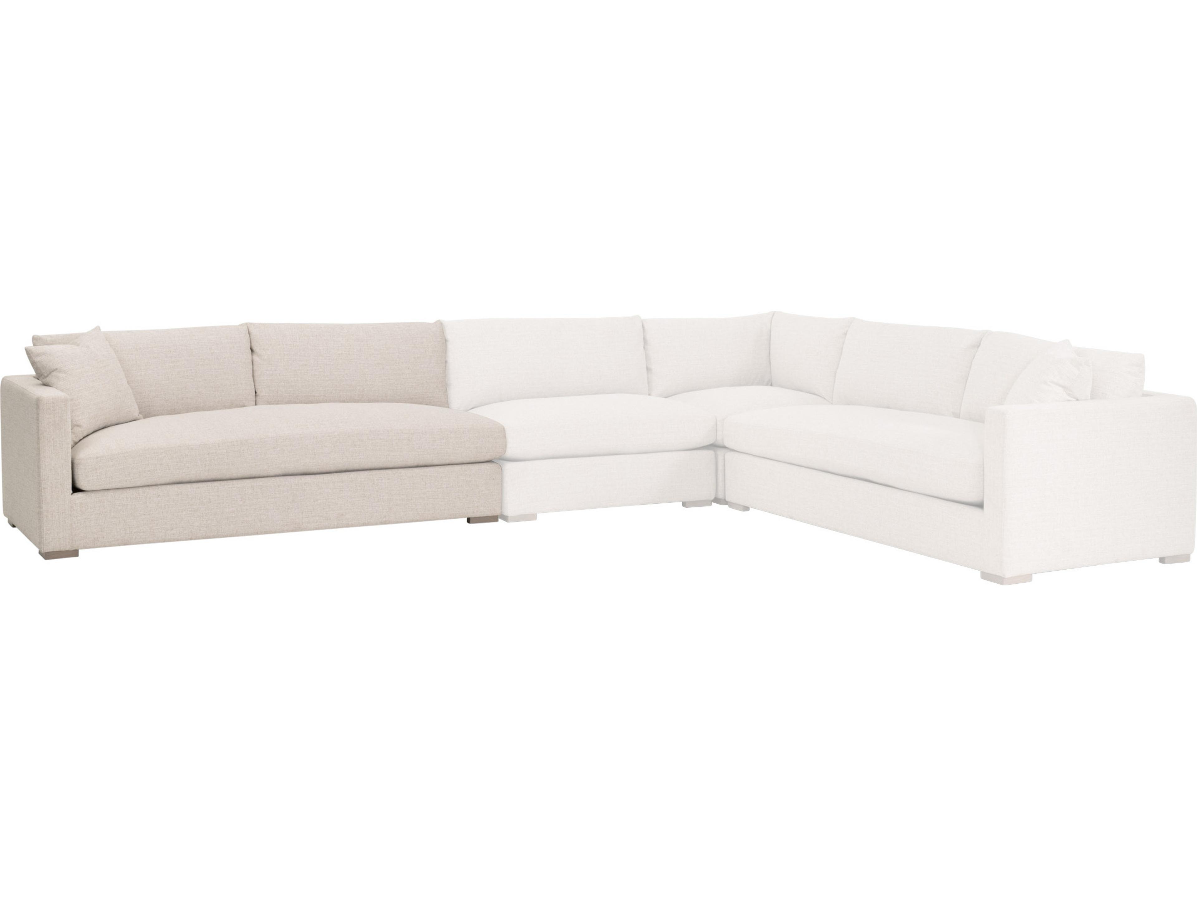 Essentials for Living Outdoor Stitch & Hand - Bedroom Dining Newport Wood Cushion Sofa Left Facing