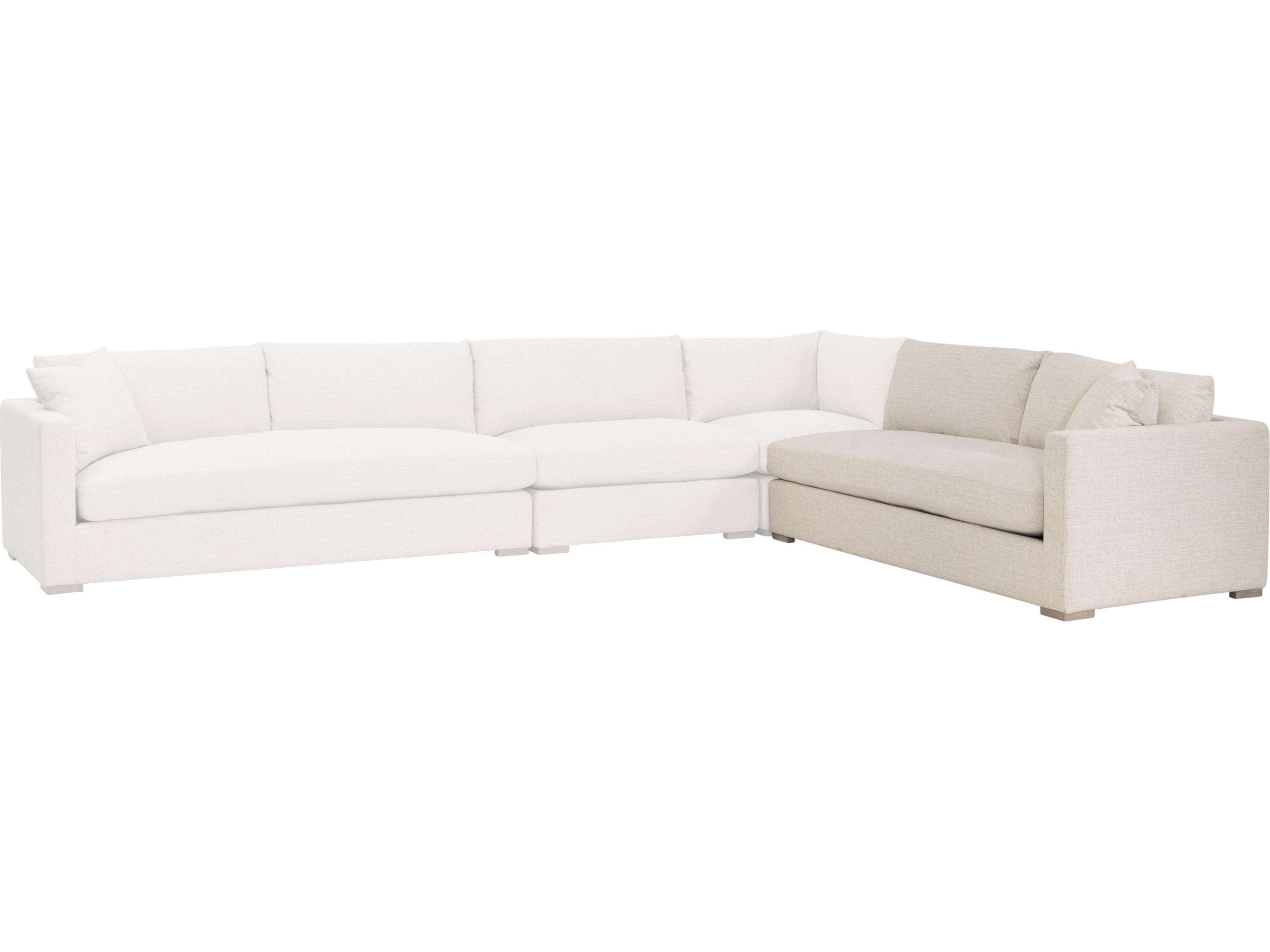 Essentials for Living Outdoor Stitch & Hand - Bedroom Dining Newport Wood Cushion Sofa Right Facing