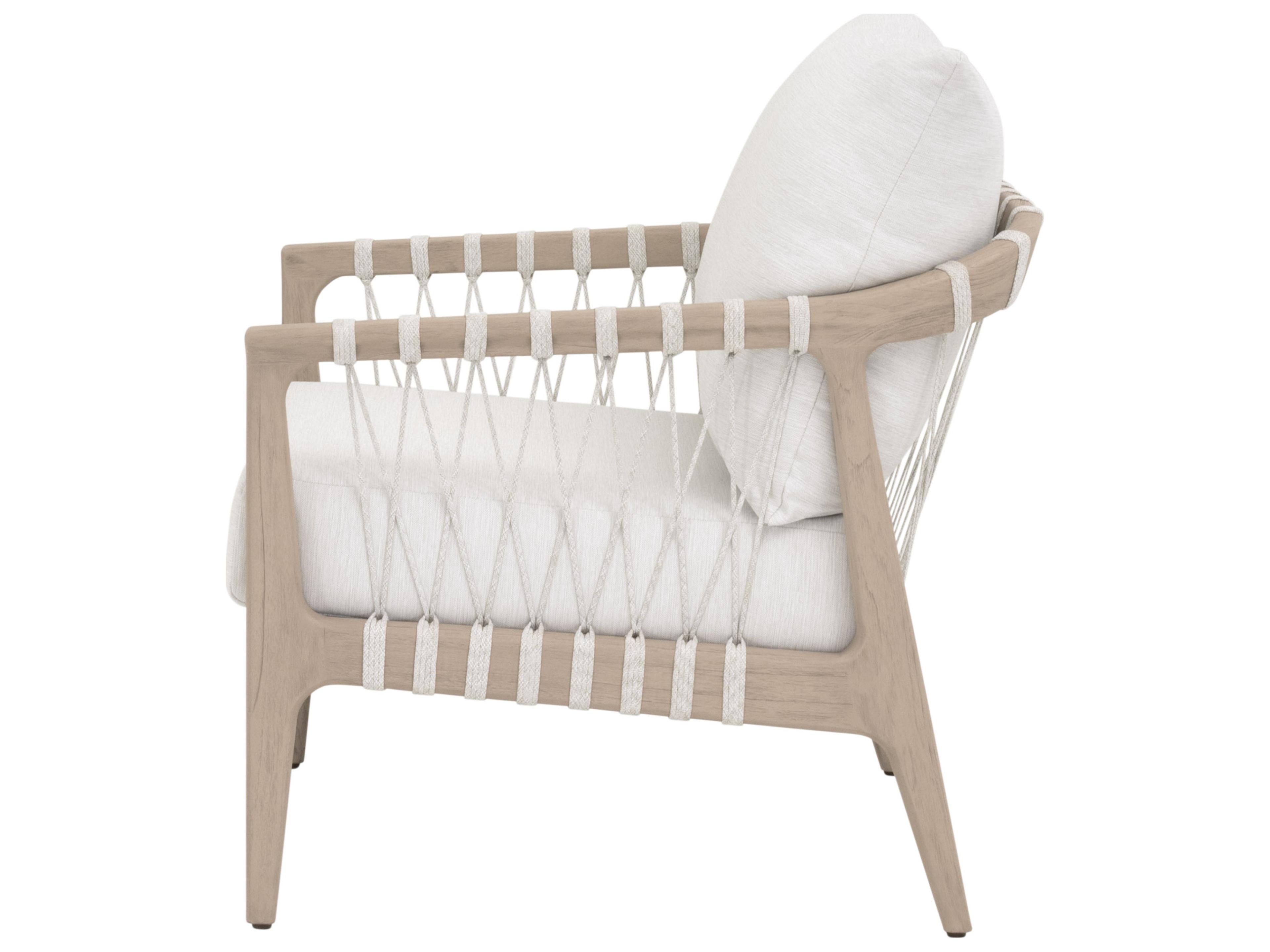 Essentials for Living Outdoor Woven - Outdoor Pacific Wood Cushion Lounge Chair