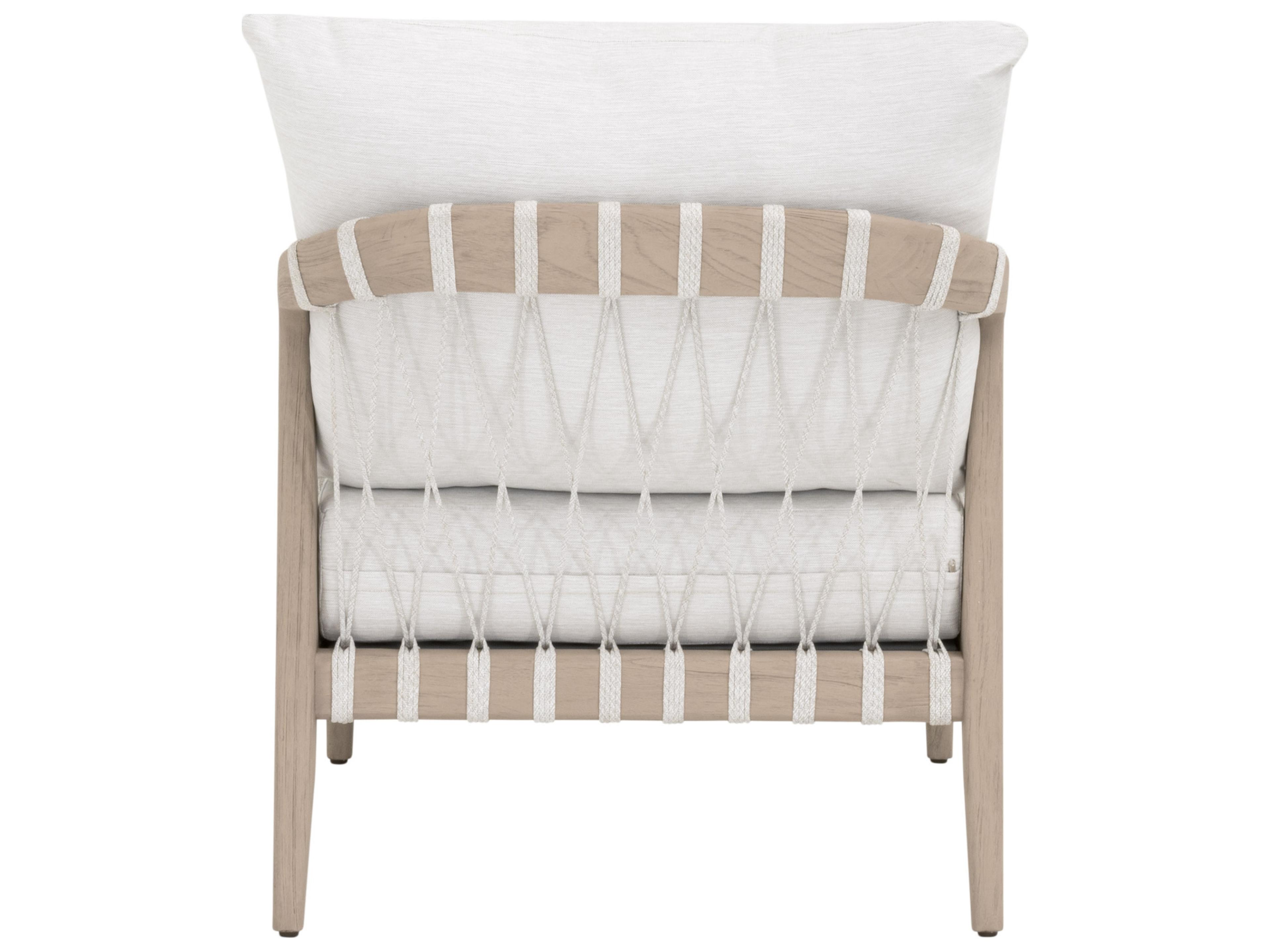 Essentials for Living Outdoor Woven - Outdoor Pacific Wood Cushion Lounge Chair