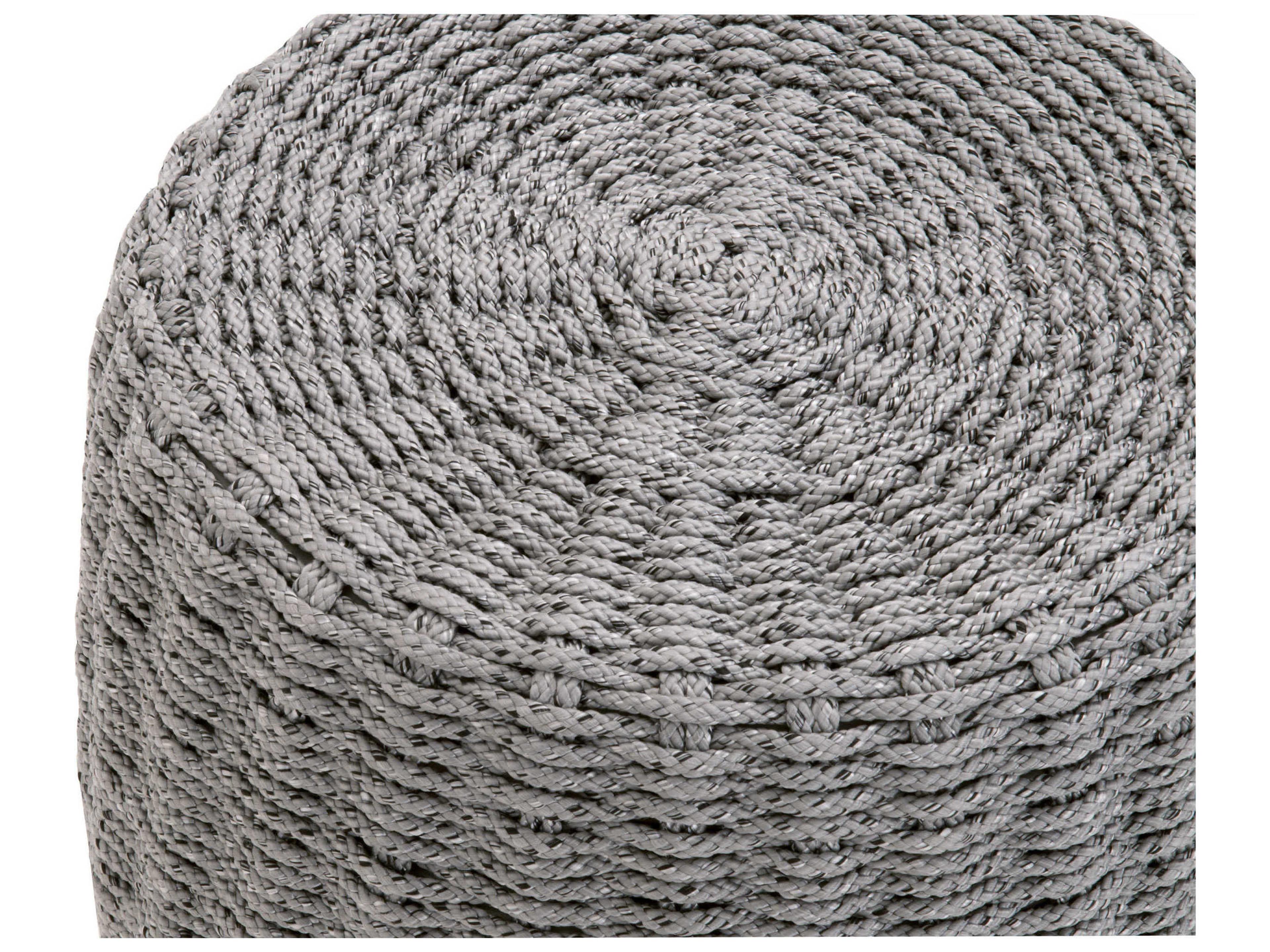 Essentials for Living Outdoor Woven Rope Platinum Aluminum Round End Table