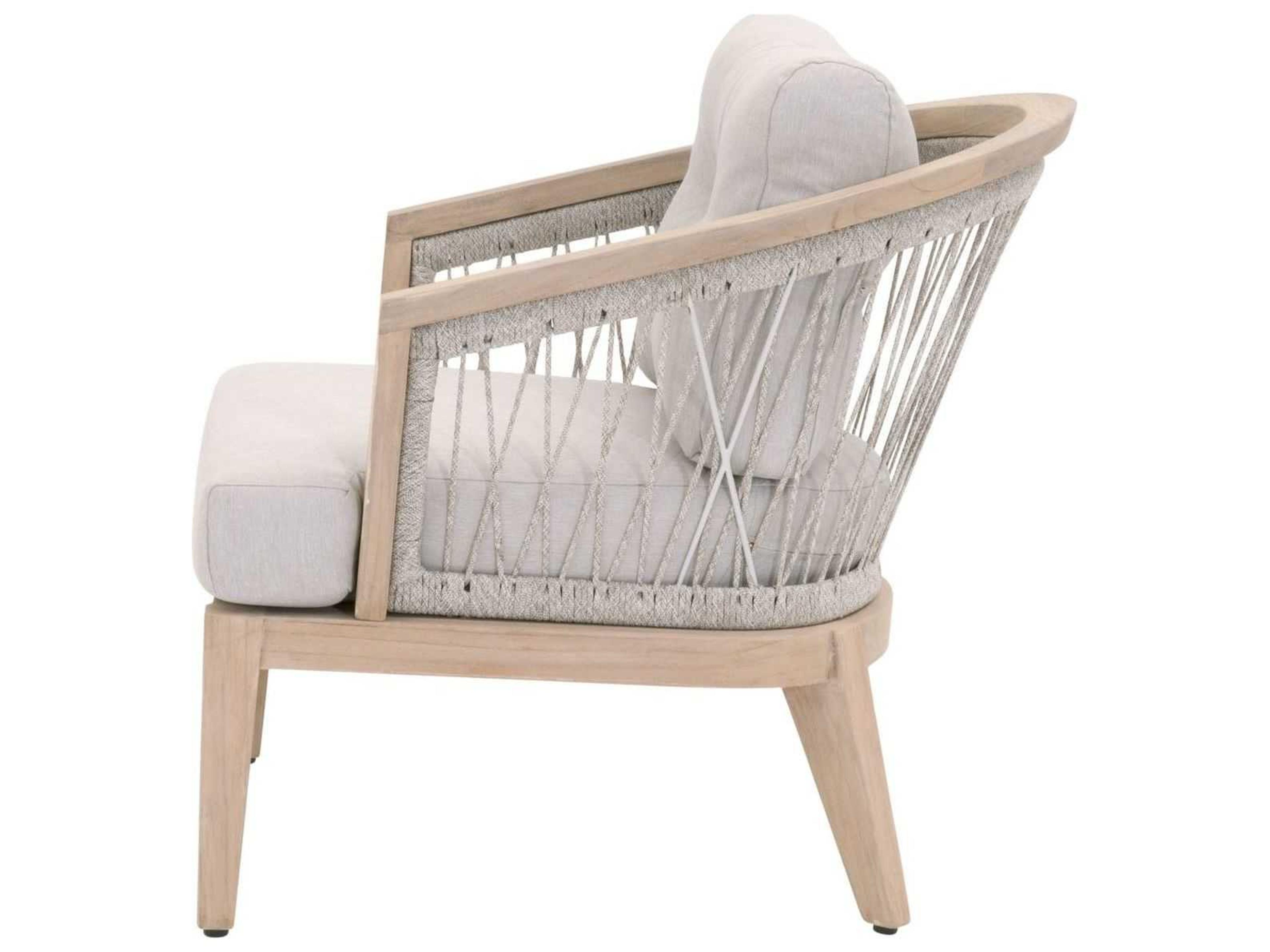 Luxecor Respite Outdoor Rope Taupe & White / Pumice Cushion Lounge Chair