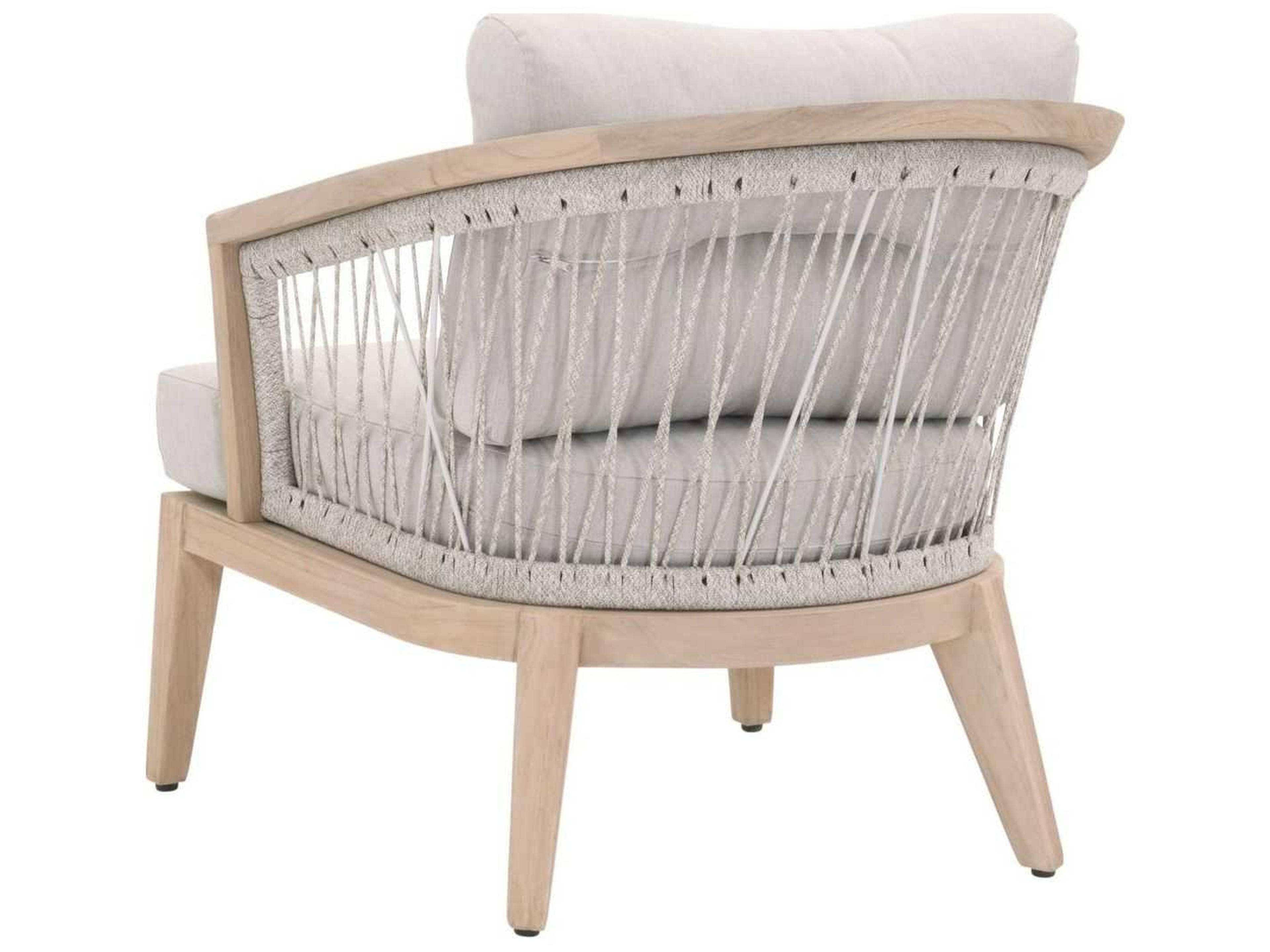 Luxecor Respite Outdoor Rope Taupe & White / Pumice Cushion Lounge Chair