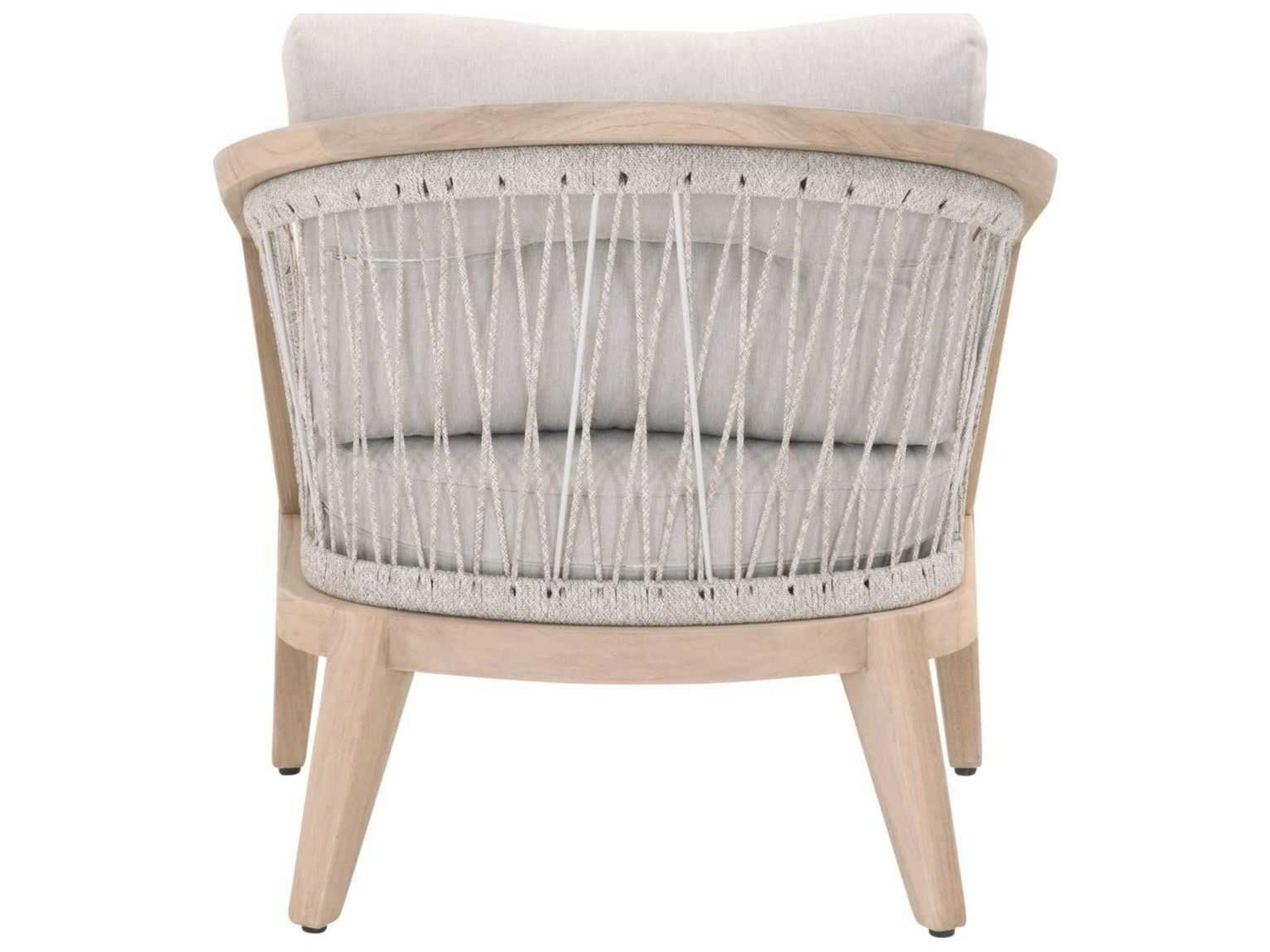 Luxecor Respite Outdoor Rope Taupe & White / Pumice Cushion Lounge Chair