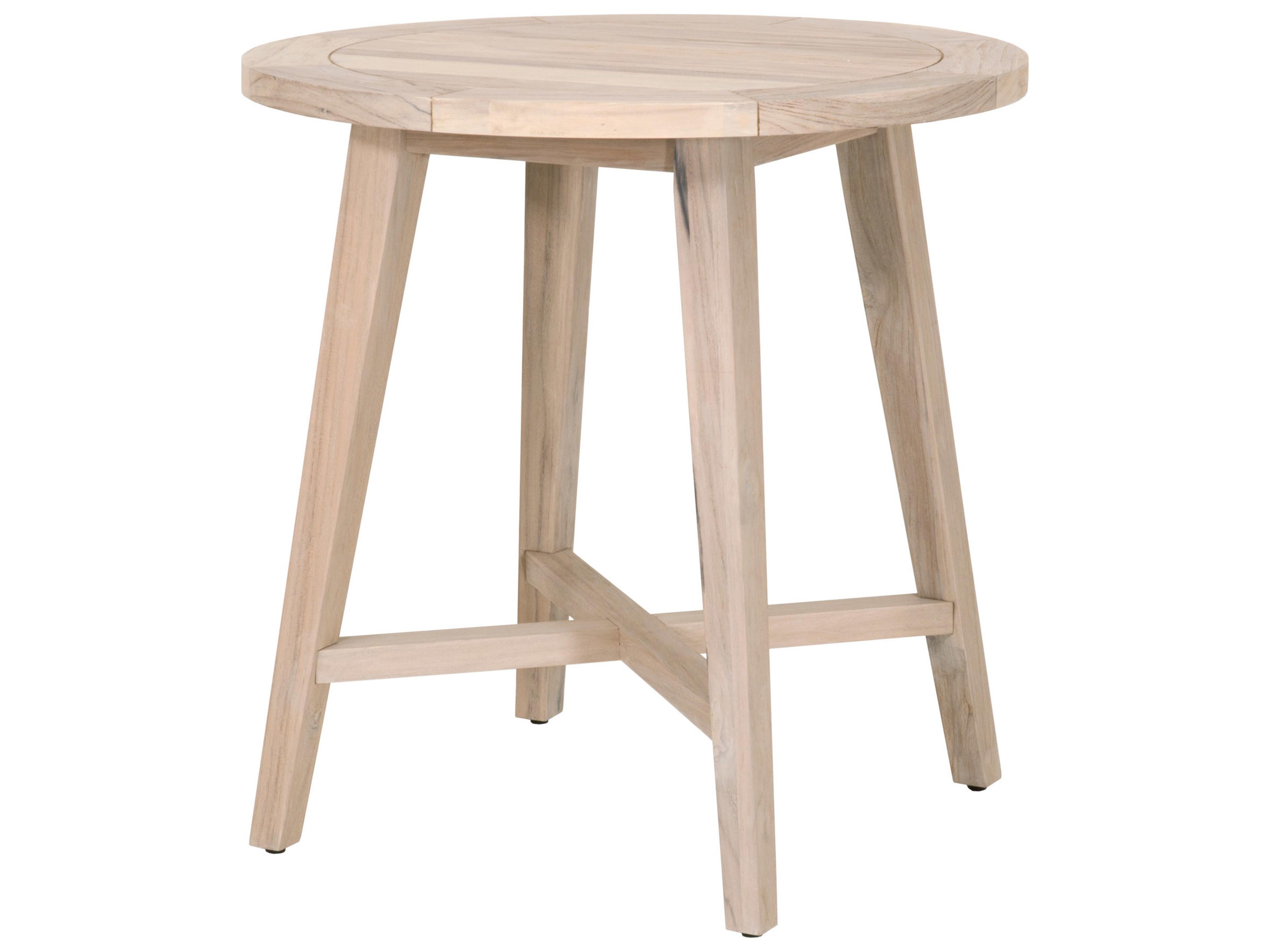 Respite Outdoor Gray Teak Round Counter Table