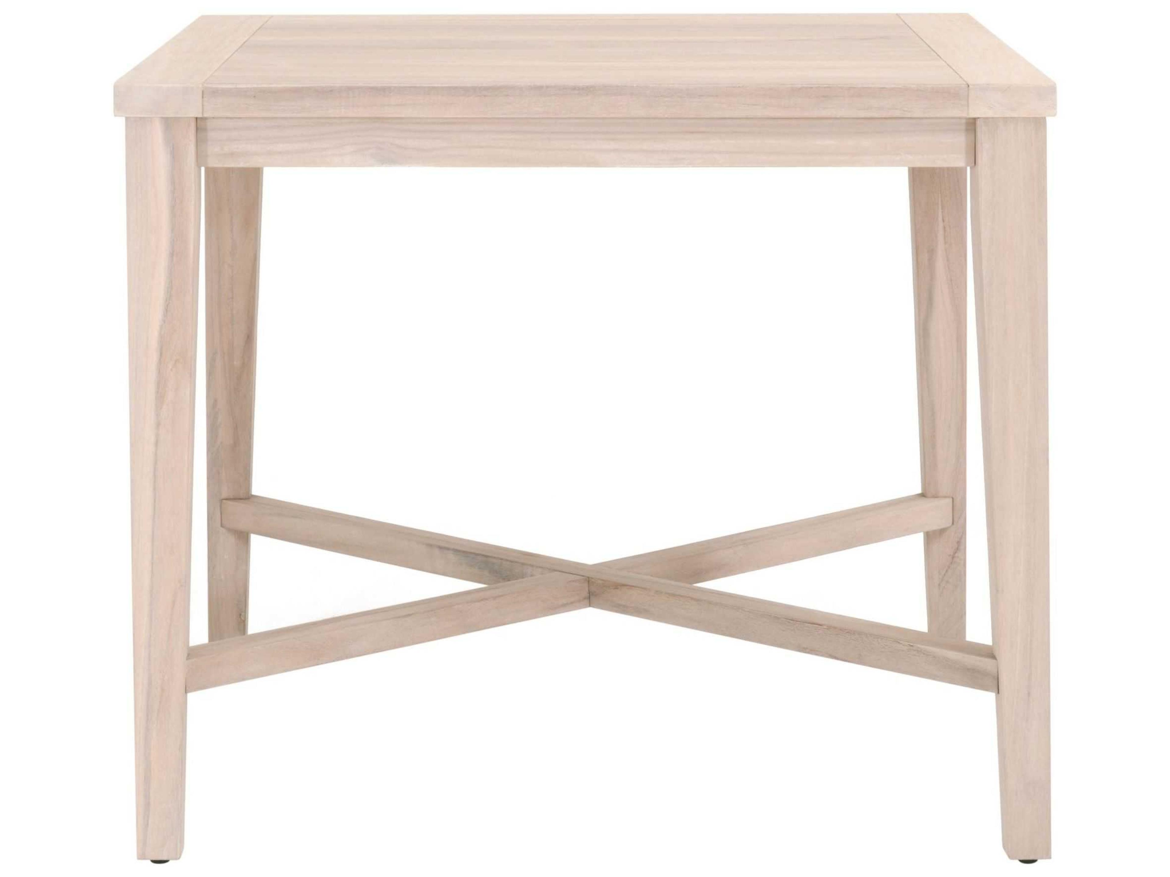 Essentials for Living Outdoor Woven Gray Teak Square Counter Table