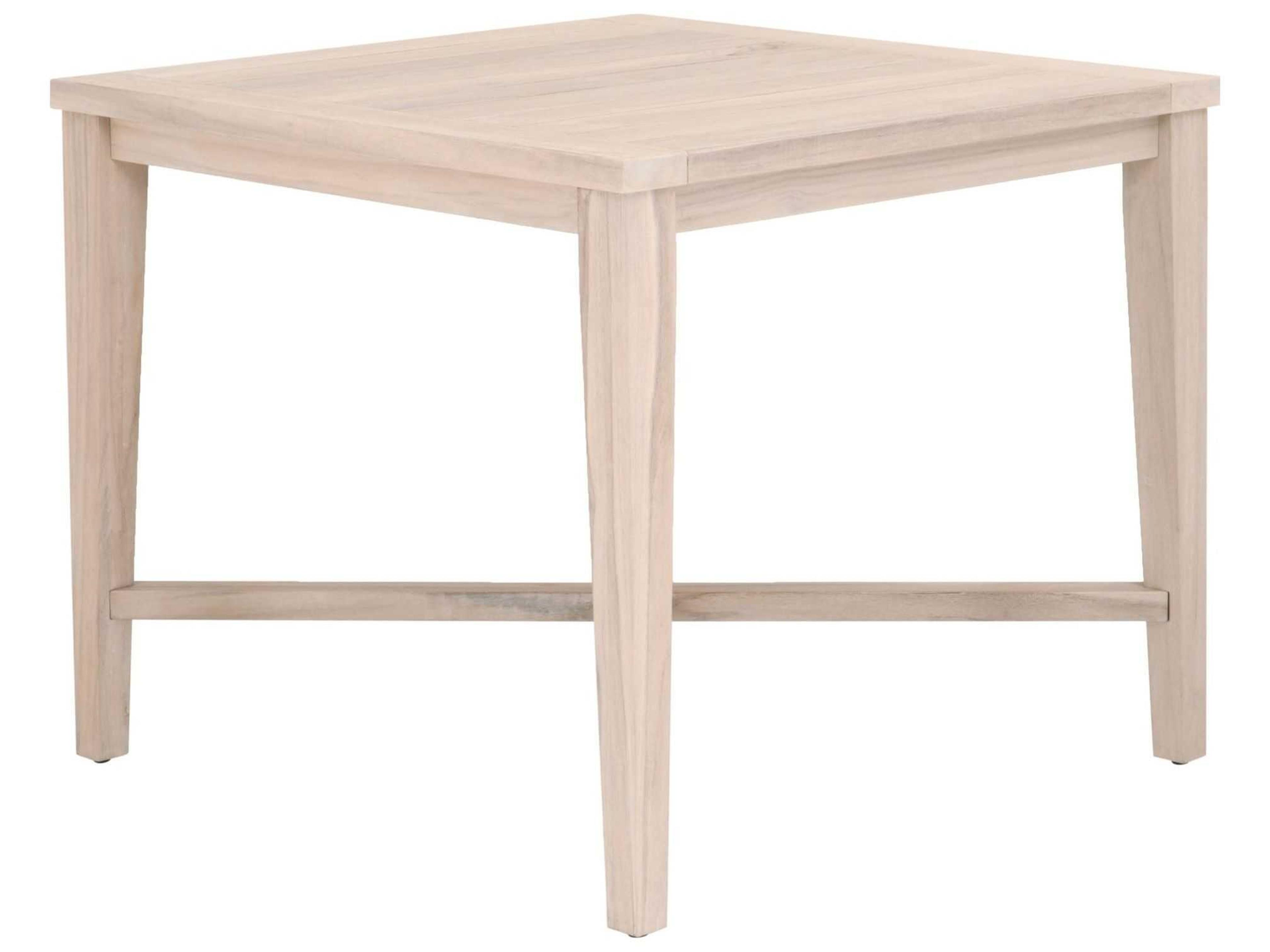 Essentials for Living Outdoor Woven Gray Teak Square Counter Table
