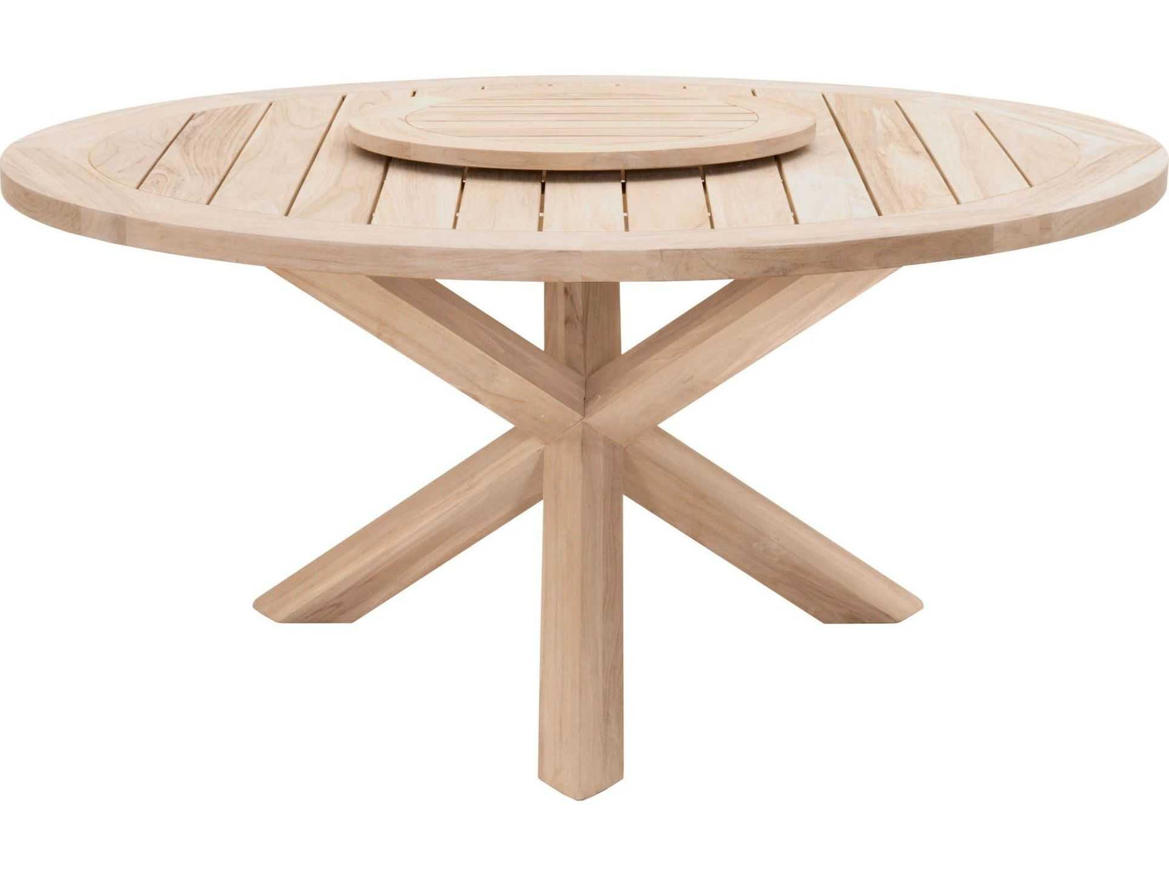 Luxecor Respite Outdoor Gray Teak Round Dining Table