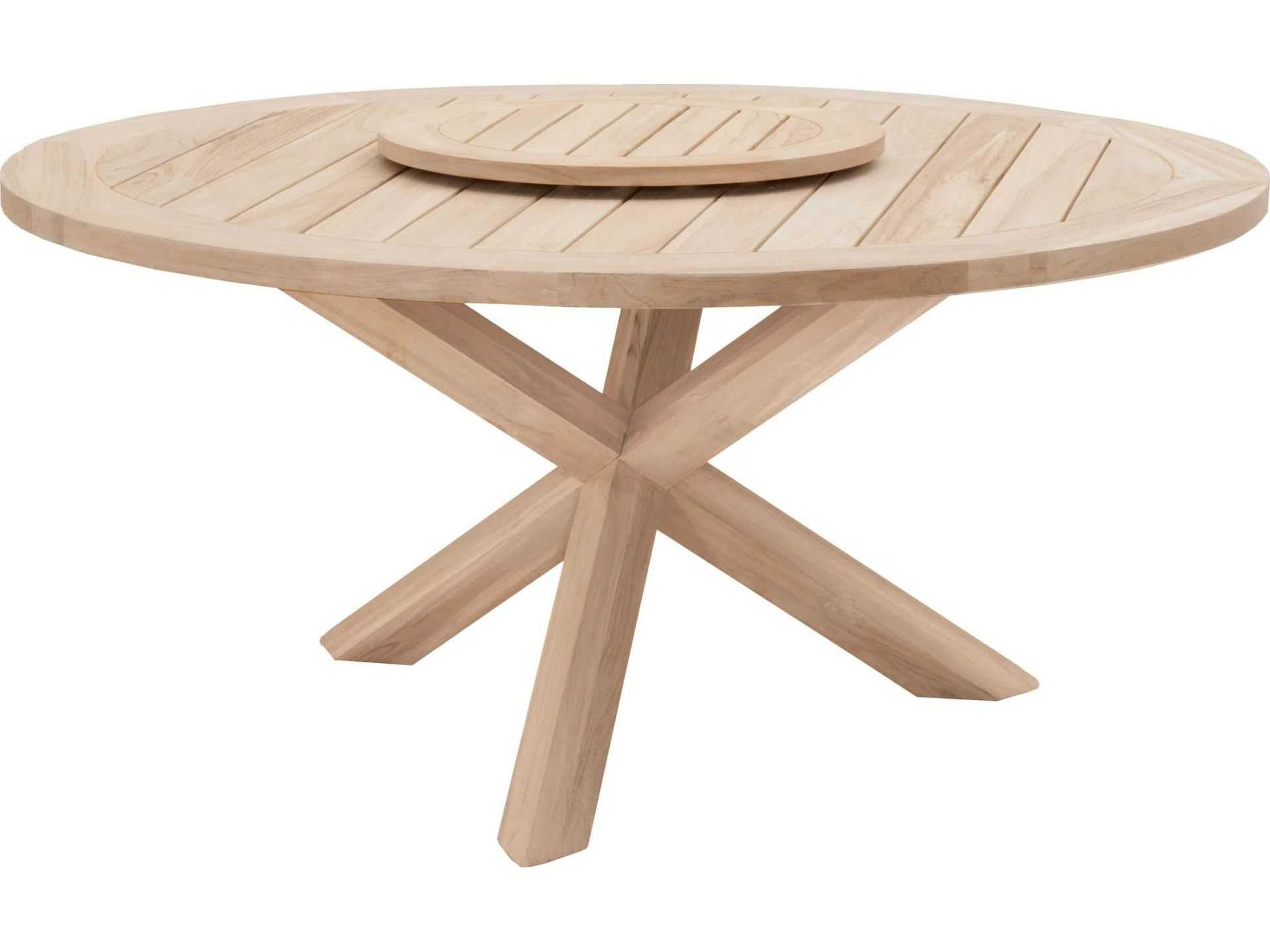 Luxecor Respite Outdoor Gray Teak Round Dining Table