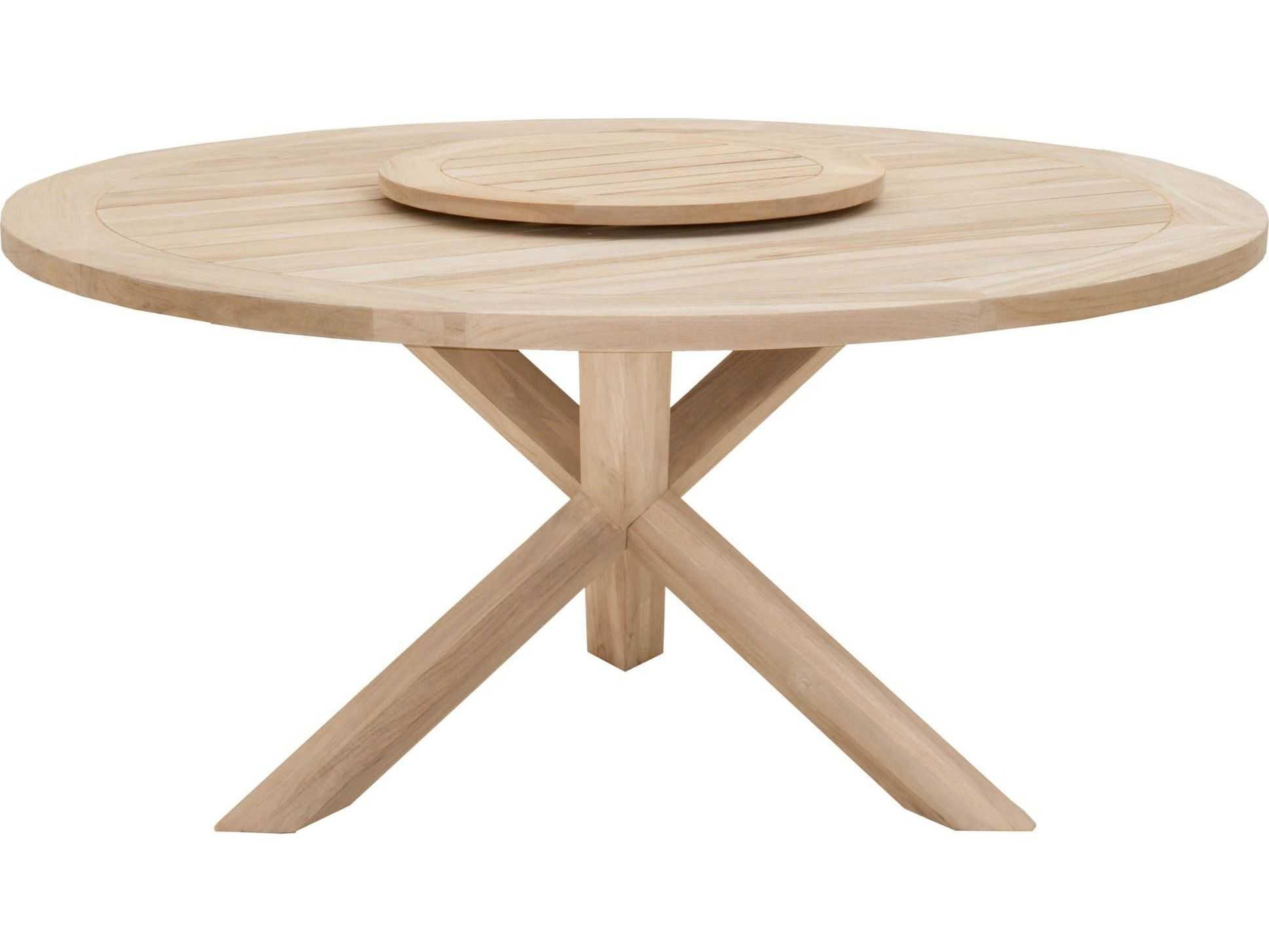 Luxecor Respite Outdoor Gray Teak Round Dining Table