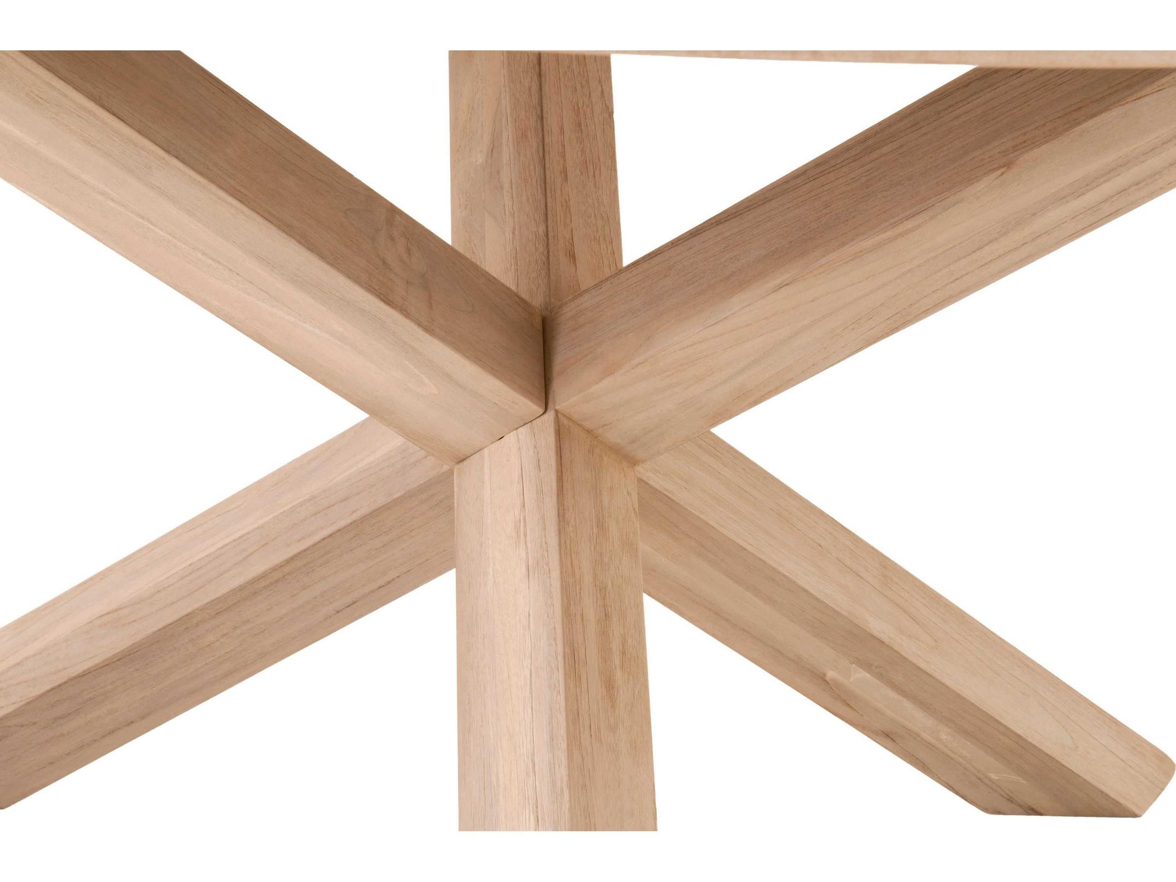 Luxecor Respite Outdoor Gray Teak Round Dining Table