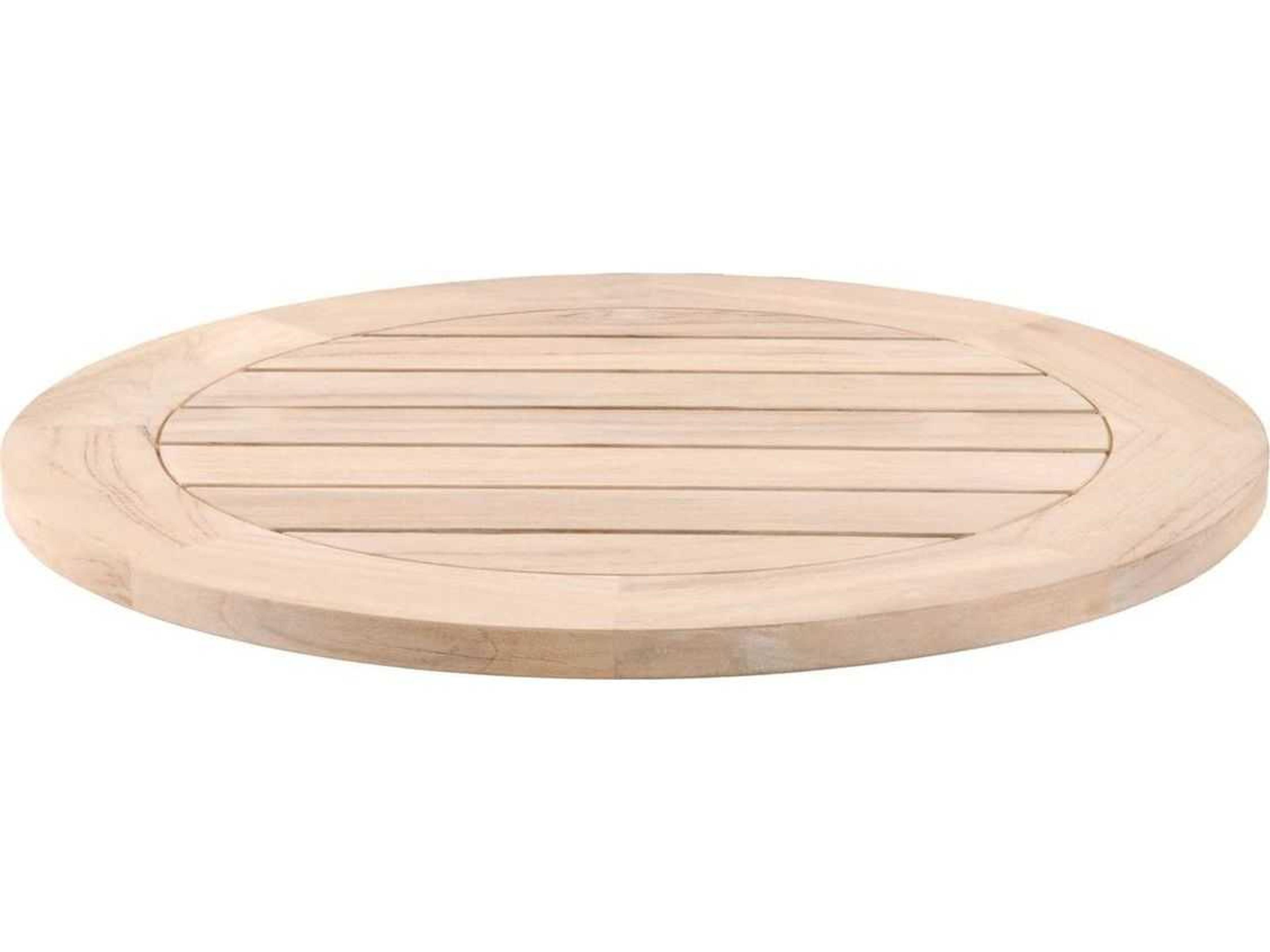 Respite Outdoor Gray Teak Lazy Susan