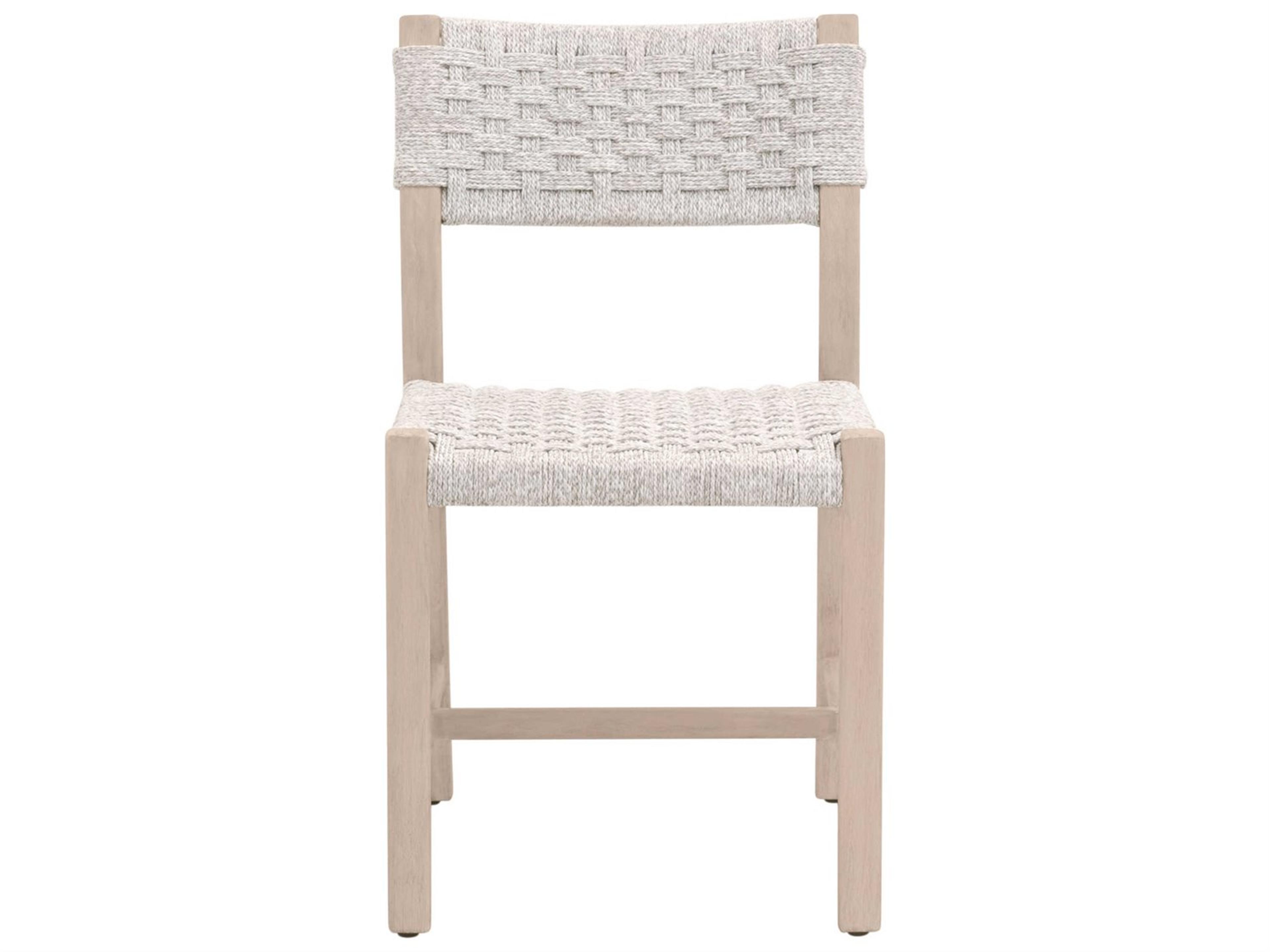 Essentials for Living Woven-Outdoor Teak Rope Dining Chair, Set of 2