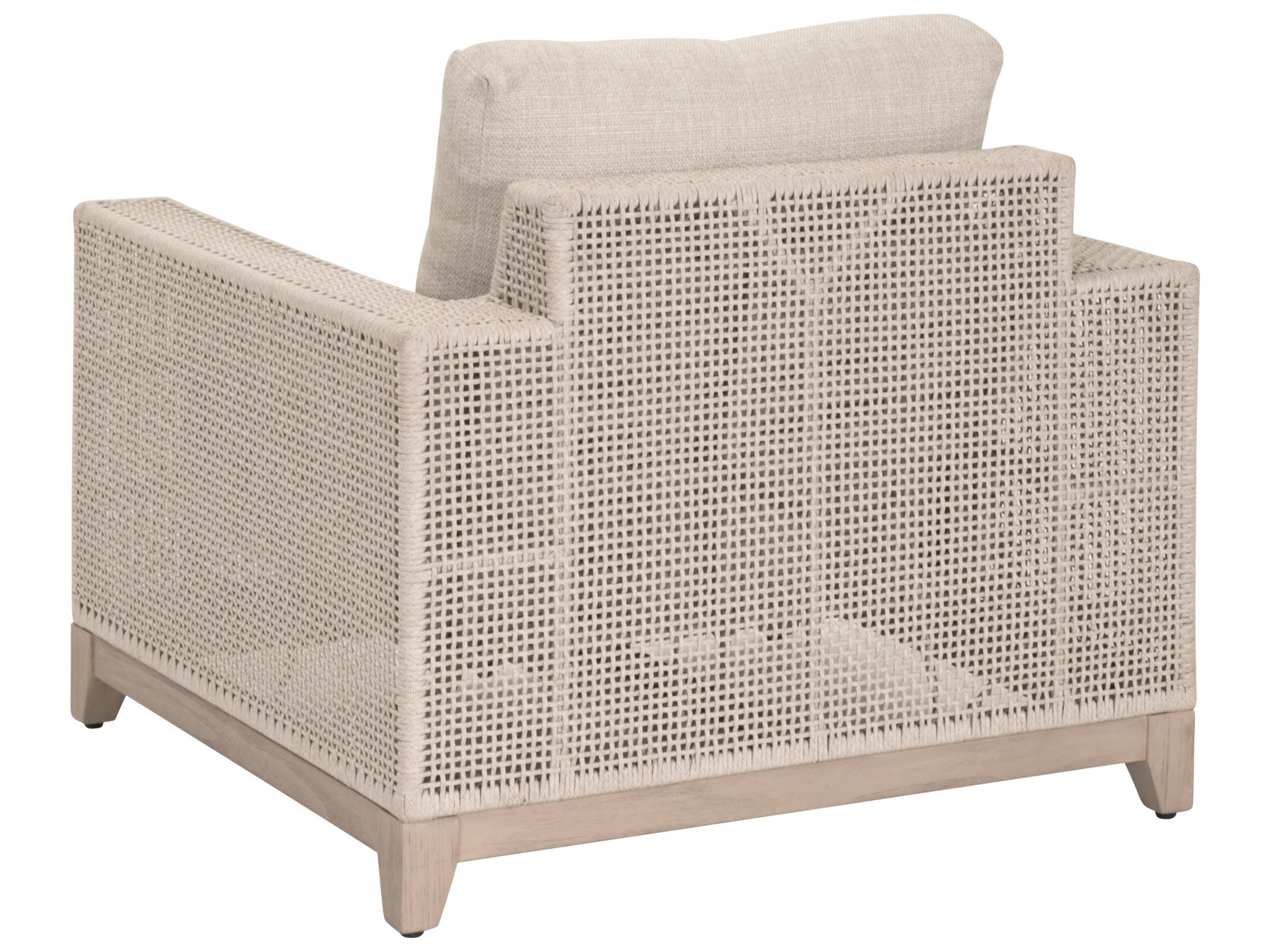 Essentials for Living Outdoor Woven - Outdoor Tropez Wood Cushion Lounge Chair