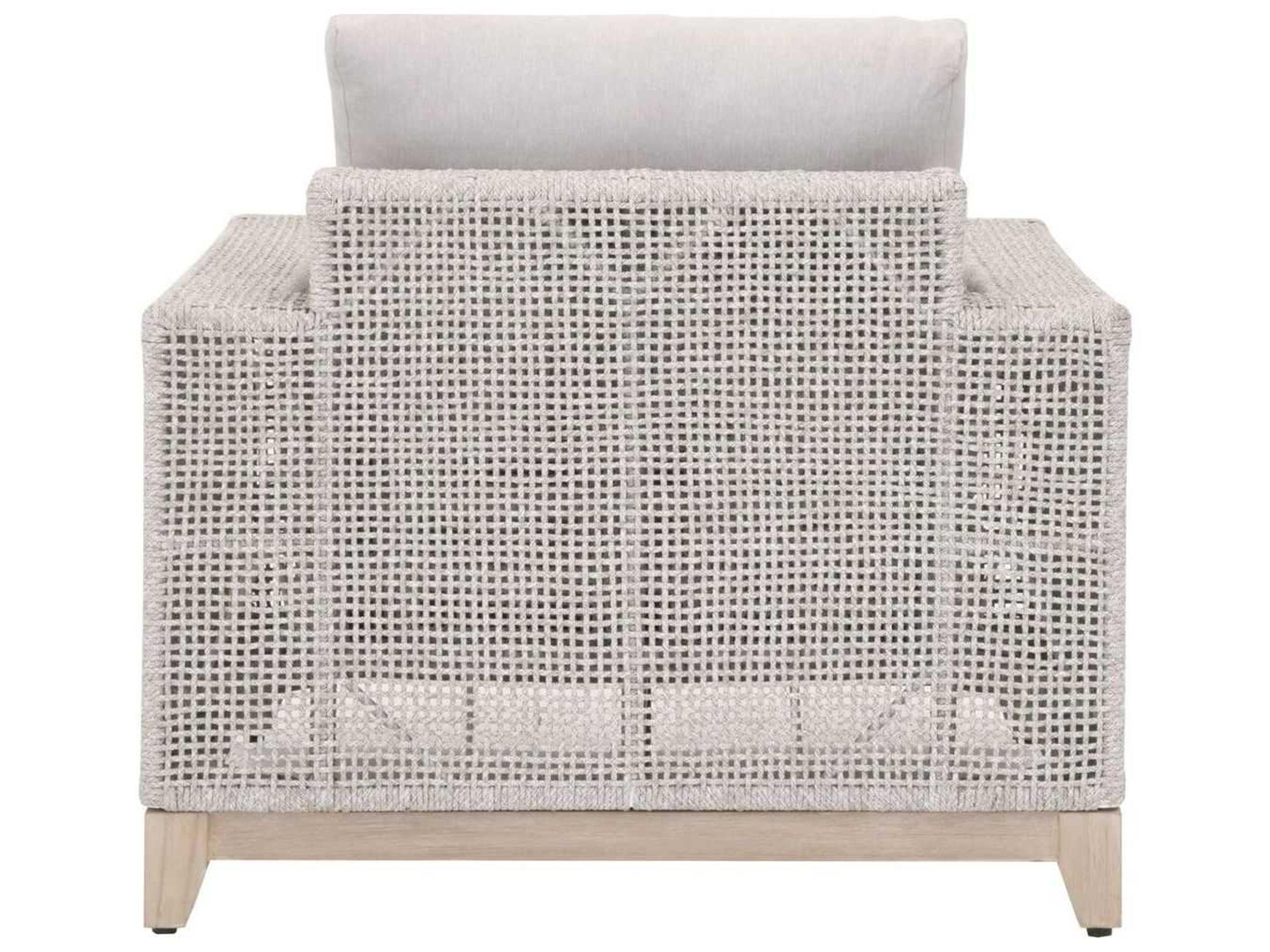 Luxecor Respite Outdoor Rope Taupe & White Flat / Pumice Cushion Lounge Chair