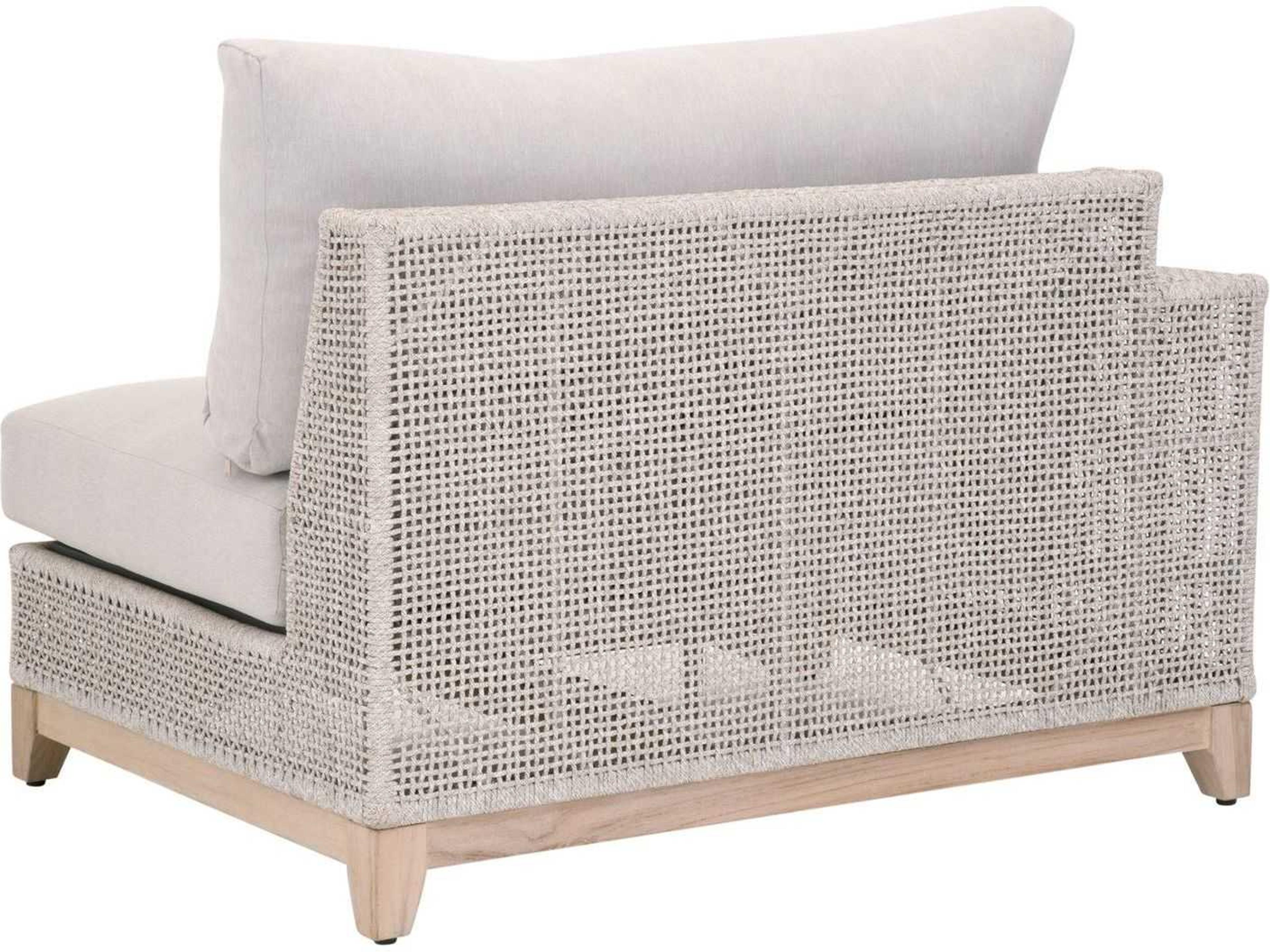 Luxecor Respite Outdoor Rope Taupe & White Flat / Pumice Left Facing Cushion Lounge Chair