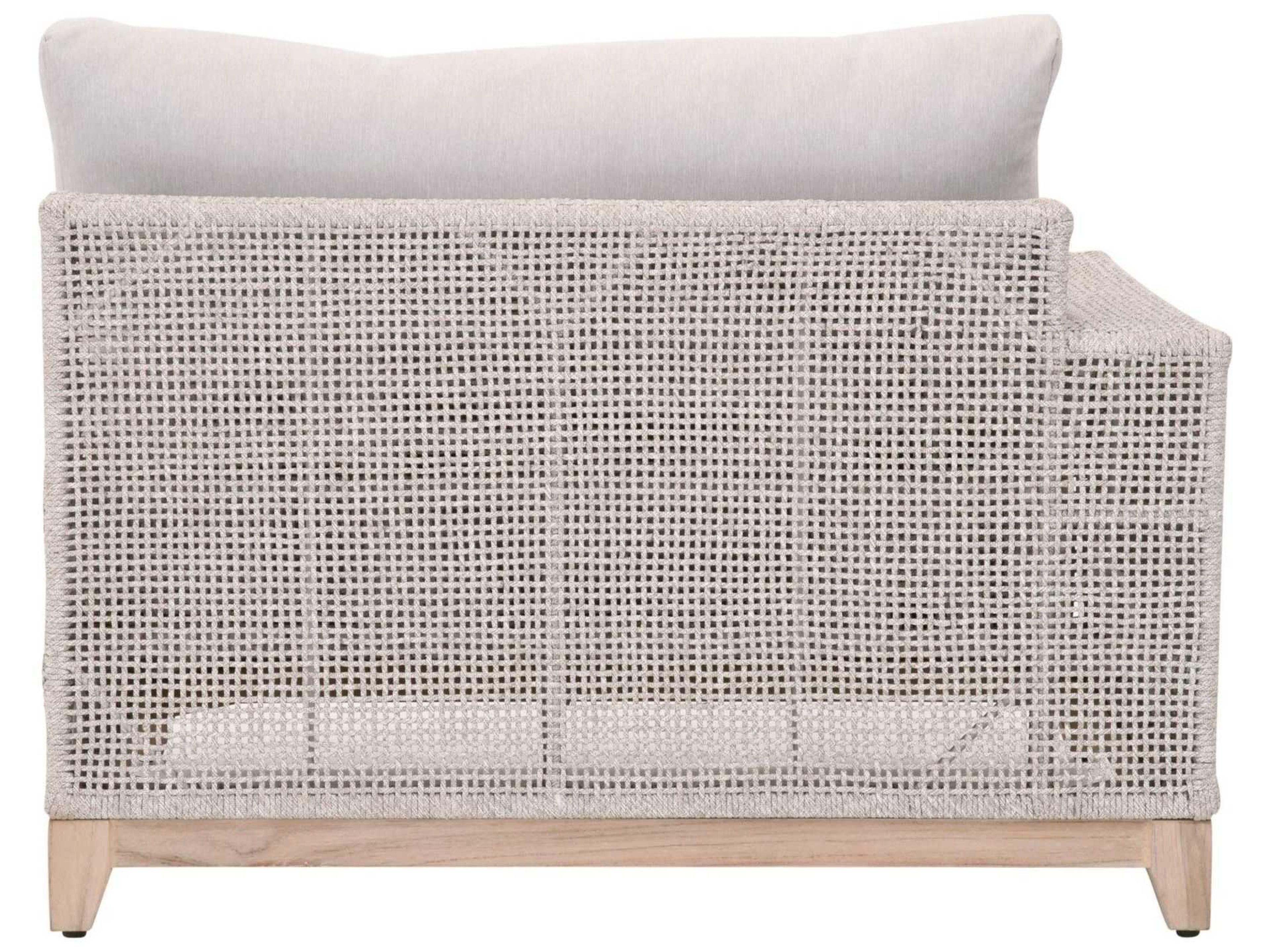 Luxecor Respite Outdoor Rope Taupe & White Flat / Pumice Left Facing Cushion Lounge Chair