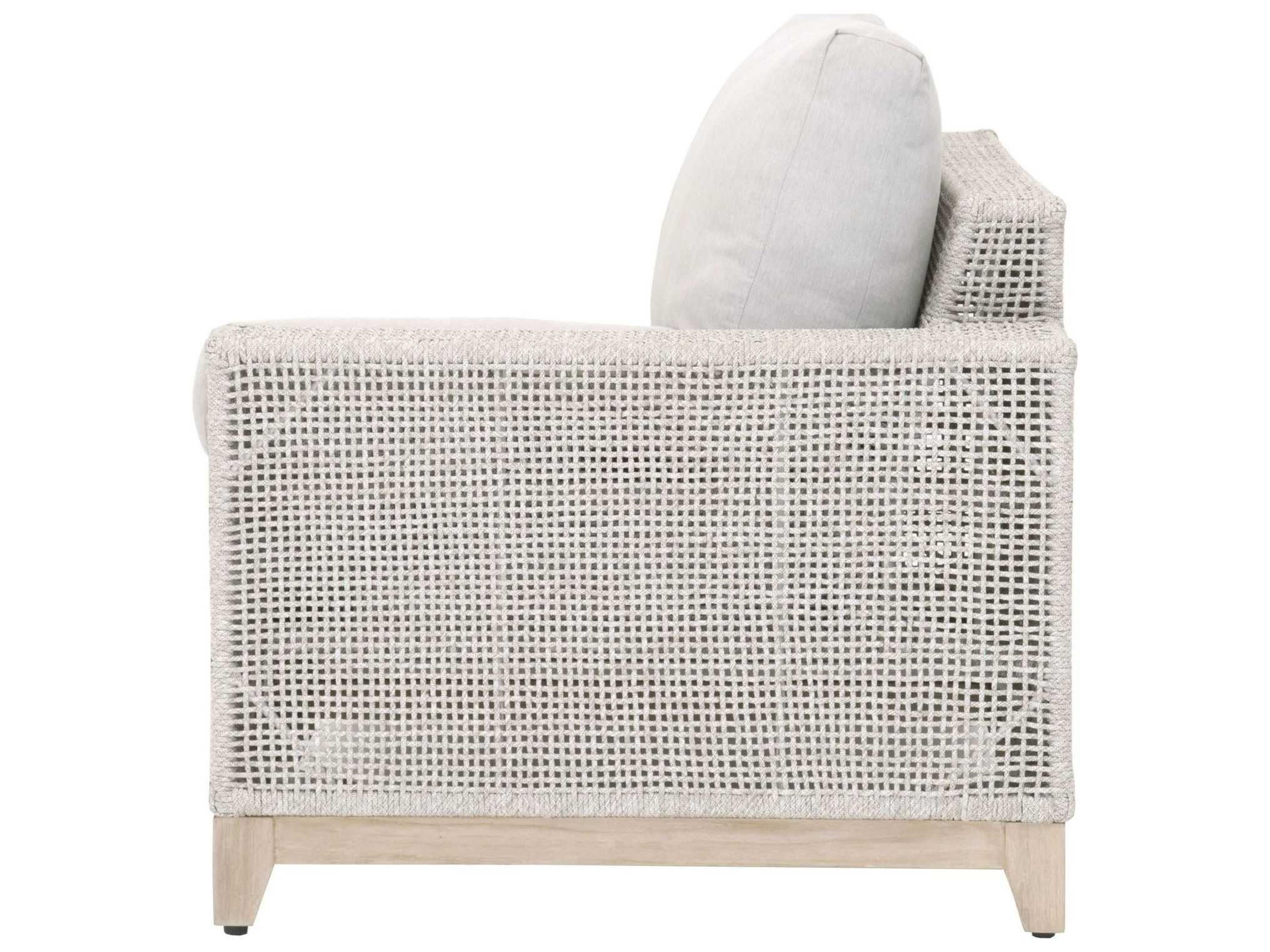 Luxecor Respite Outdoor Rope Taupe & White Flat / Pumice Right Facing Cushion Lounge Chair