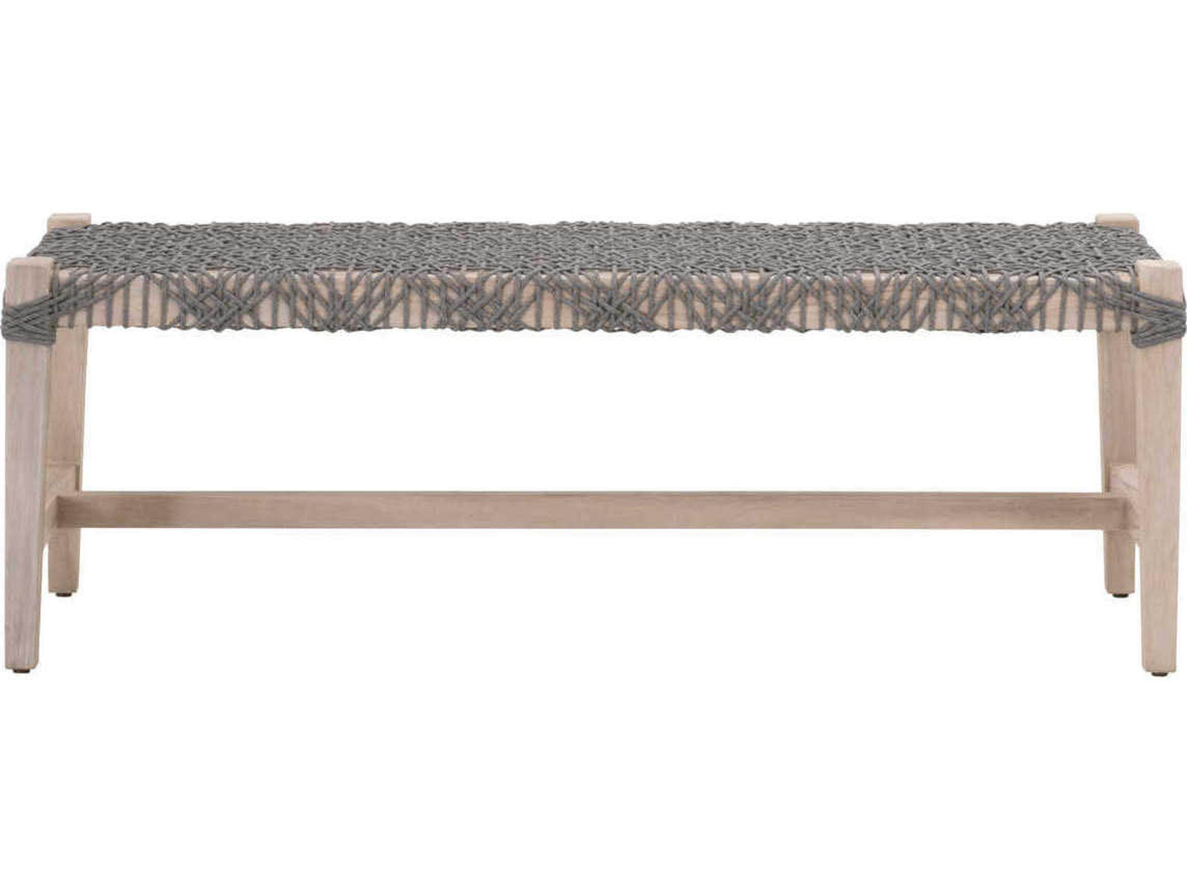 Respite Outdoor Rope Dove Flat / Gray Teak Costa Bench