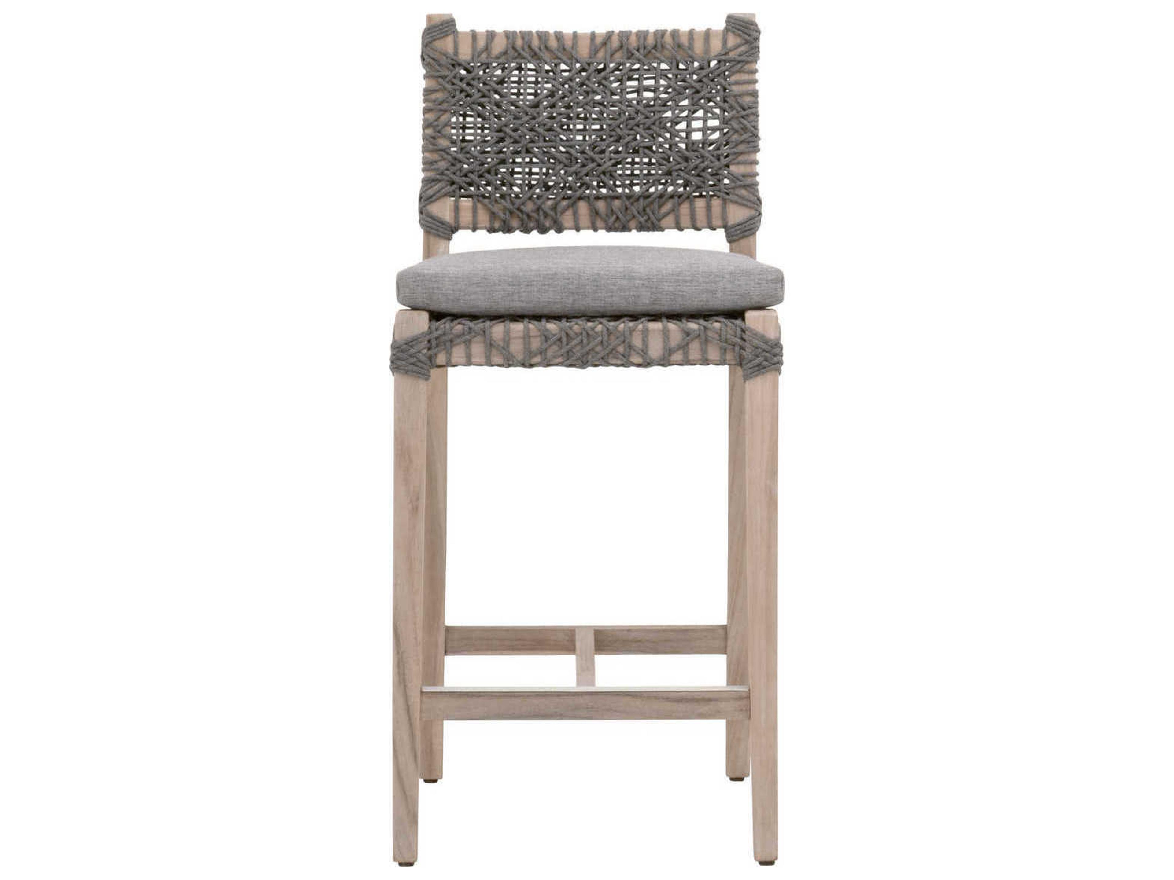 Respite Outdoor Rope Dove Flat / Performance Gray Teak Costa Counter Stool