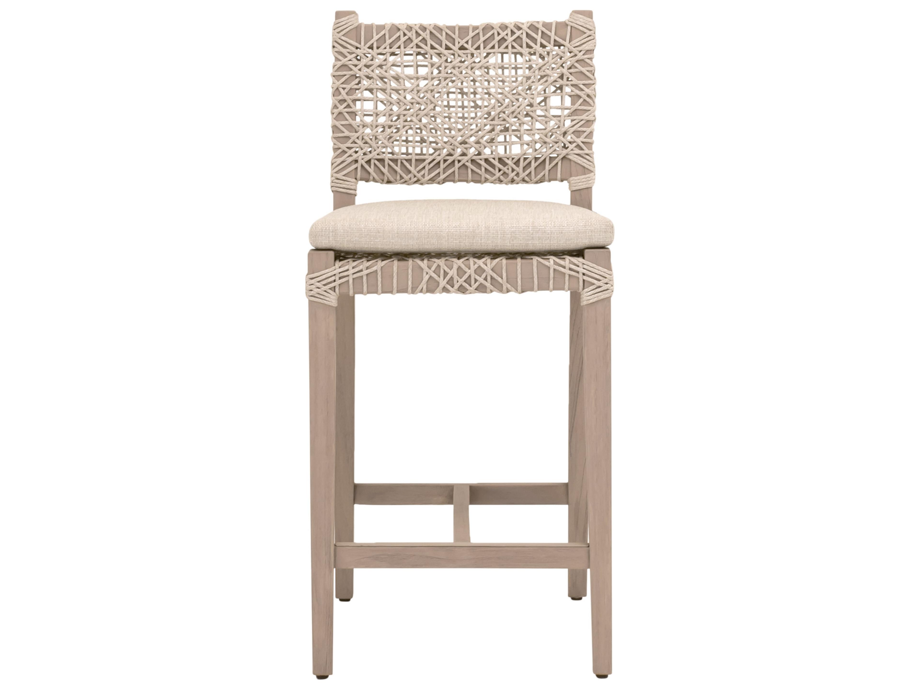 Essentials for Living Outdoor Woven - Outdoor Costa Wood Cushion Counter Stool