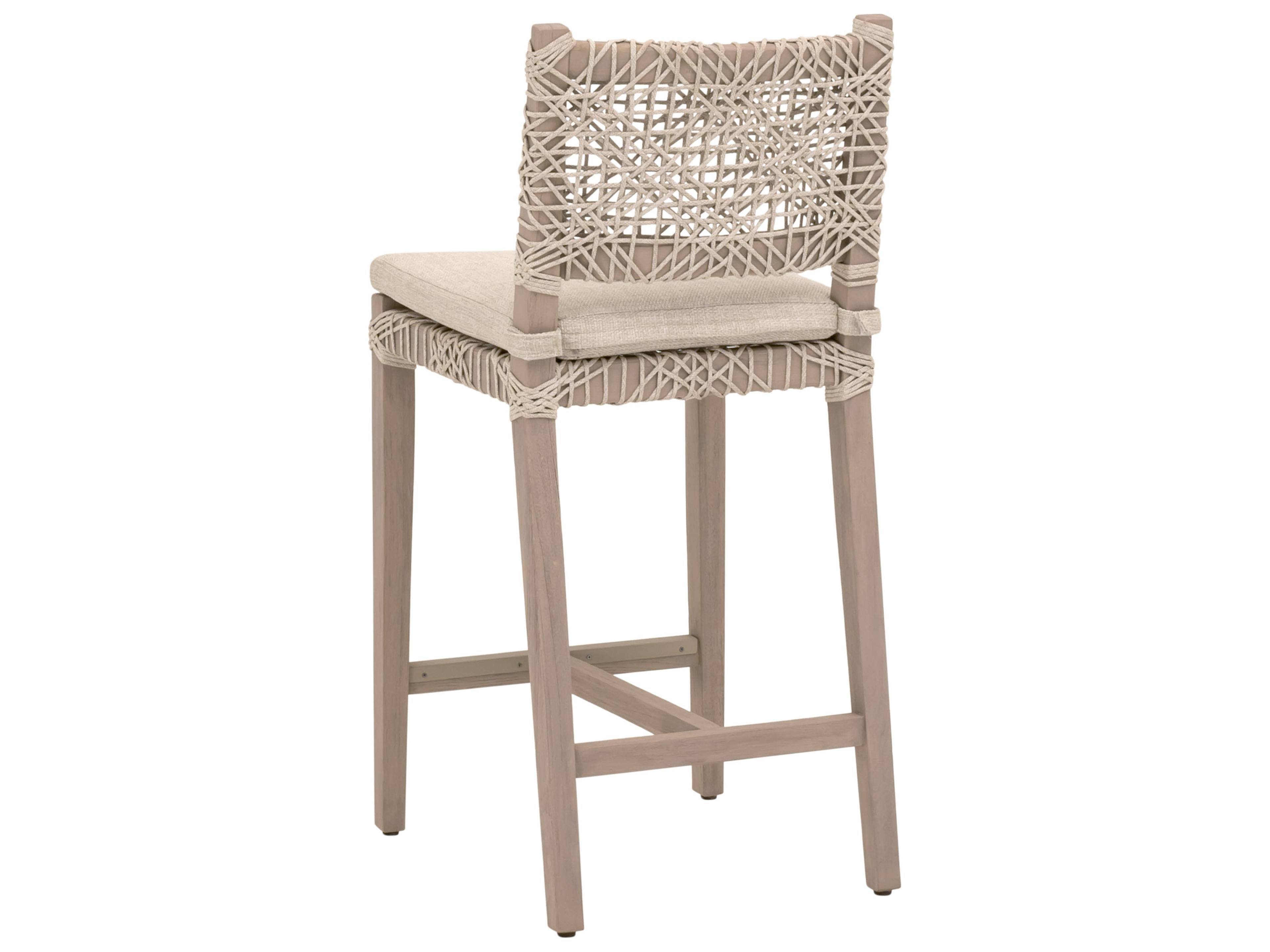 Essentials for Living Outdoor Woven - Outdoor Costa Wood Cushion Counter Stool