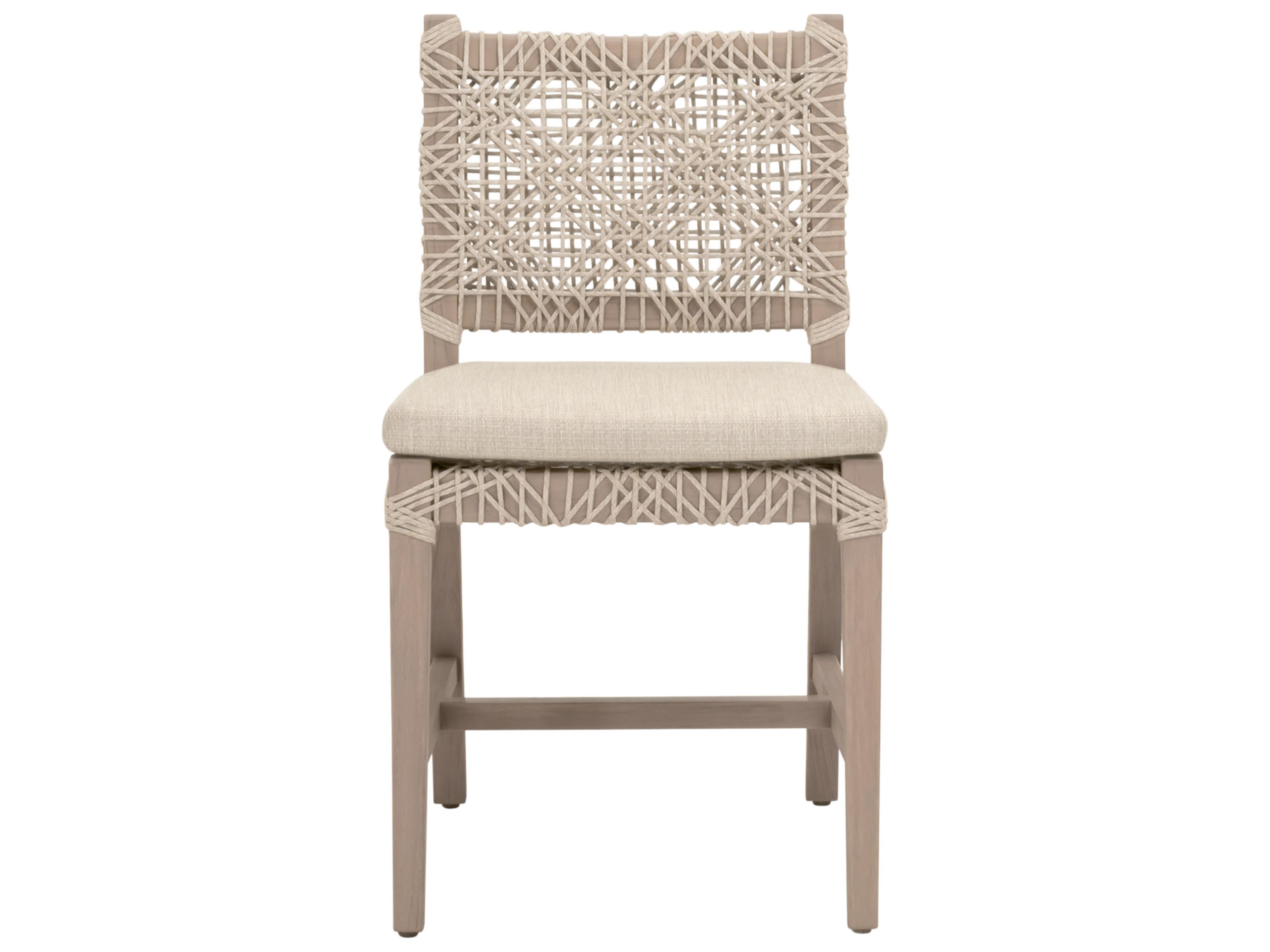Essentials for Living Outdoor Woven - Outdoor Costa Wood Cushion Dining Chair Set of 2