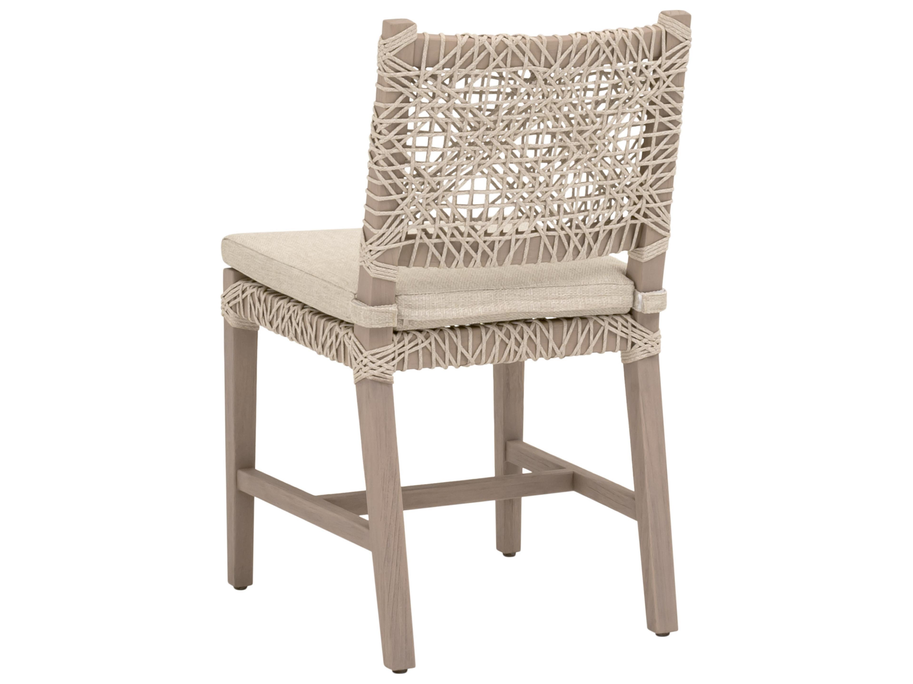 Essentials for Living Outdoor Woven - Outdoor Costa Wood Cushion Dining Chair Set of 2